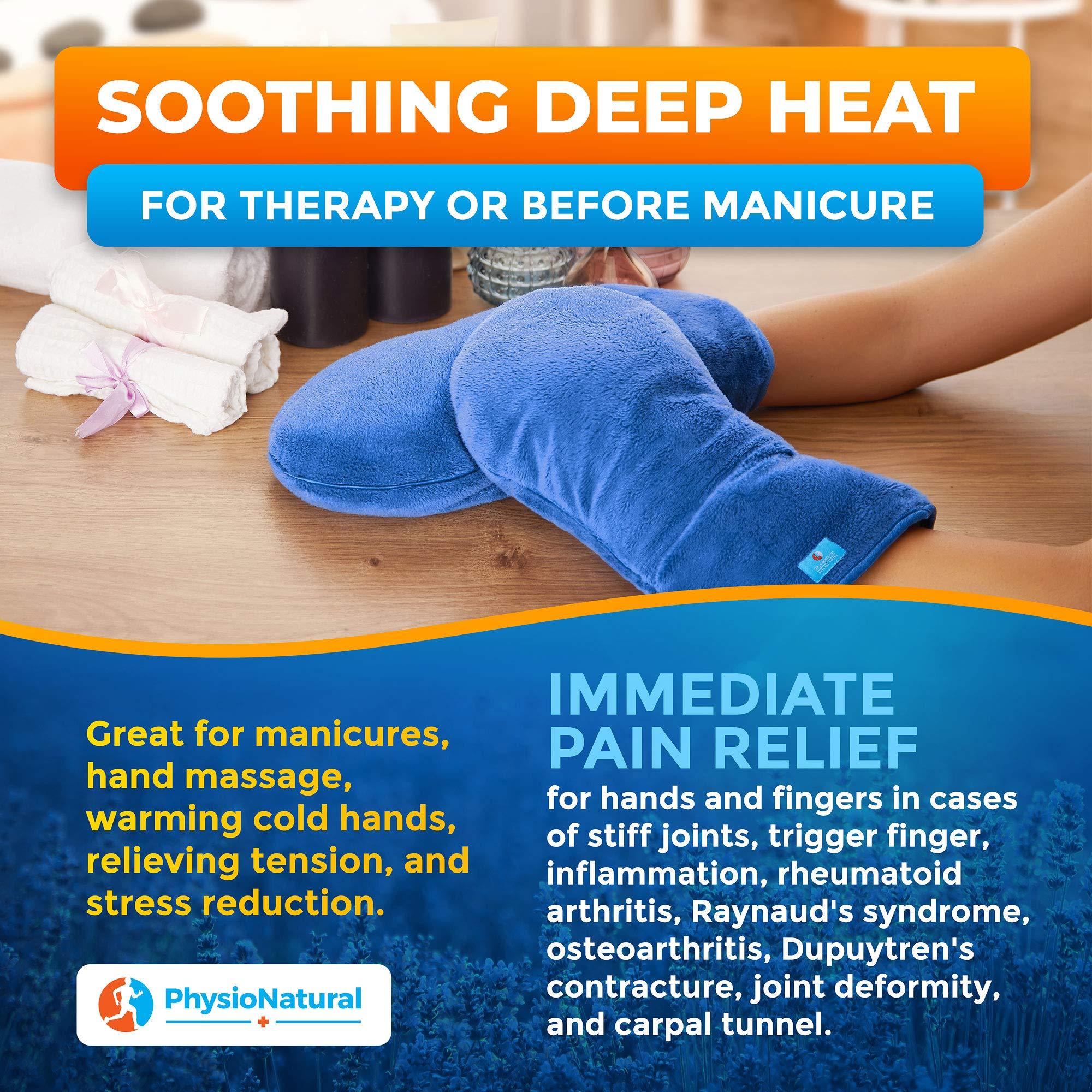 Microwavable Therapy Mittens with Flaxseed – Moist Heat Therapy Relief for Hands and Fingers in Cases of Stiff Joints, Trigger Finger, Inflammation, Raynaud's, Carpal Tunnel – Natural Unscented Gloves - Image 5