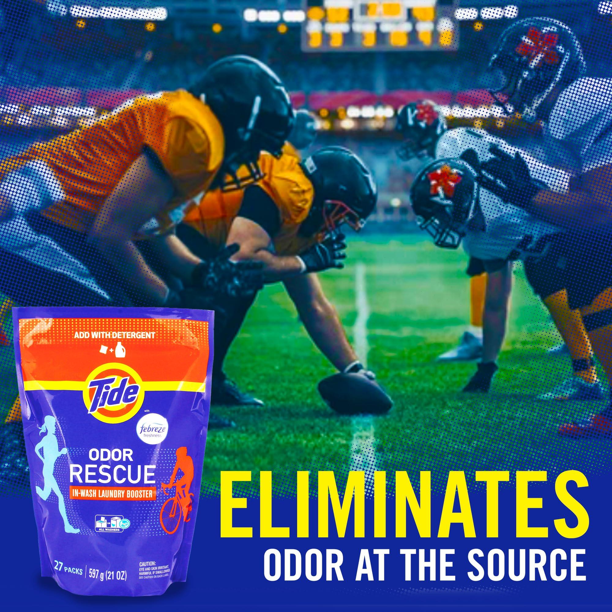 Tide Odor Rescue, In Wash Odor Eliminator, Scent Booster, Removes Odors in a Single Wash, 27 Count (Pack of 1) - Image 3