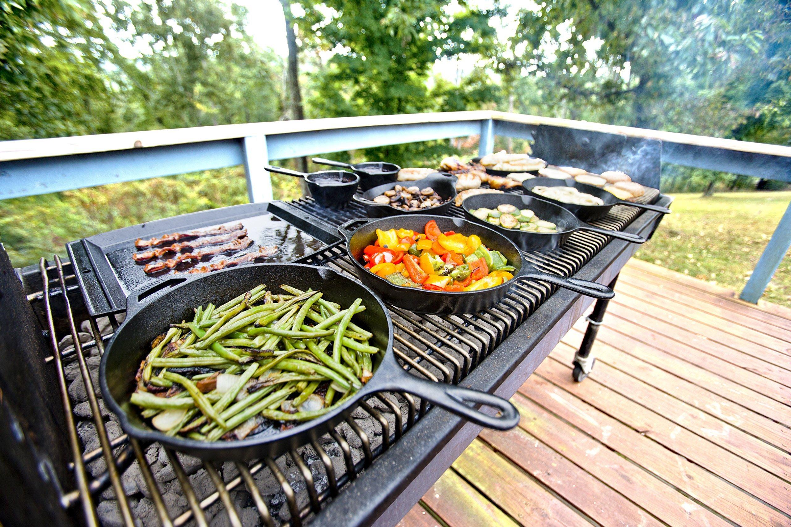Lodge L9OG3 Cast Iron Round Griddle, Pre-Seasoned, 10.5-inch - Made in USA, Compatible with Stovetop, Oven, Grill & Campfire - Image 6