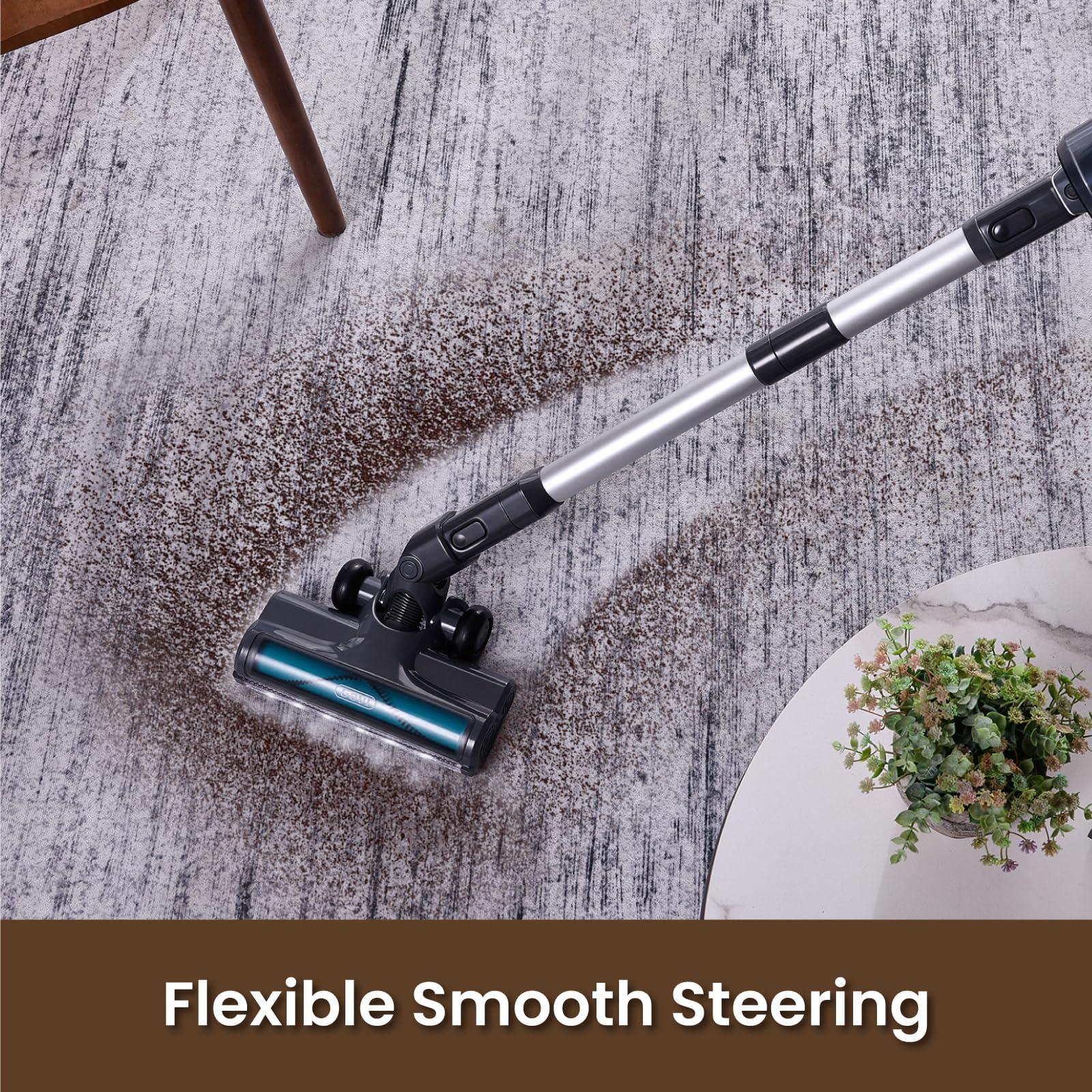 Cordless Vacuum Cleaner, 20Kpa Powerful Stick Vacuum Cordless, Up to 45mins Long-Lasting Battery Runtime, 6 in 1 Lightweight Vacuum Cordless for Hard Floors, Carpets and Pet Hair, Grey - Image 8