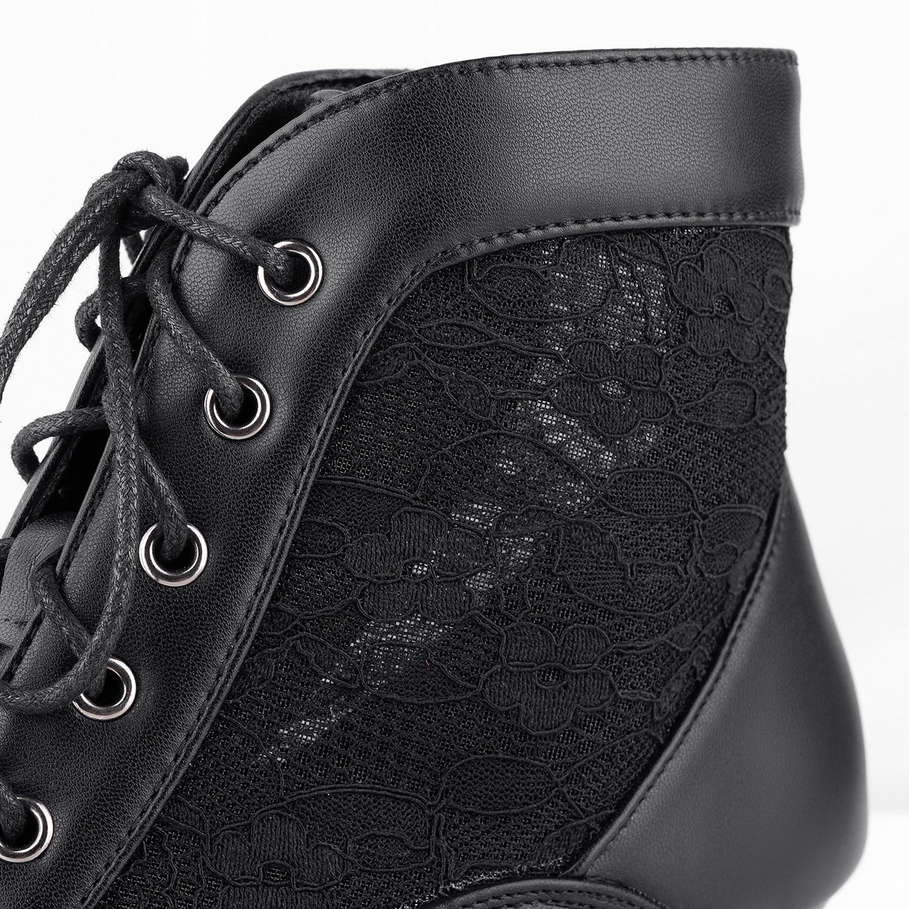LanreyTaley Women's Lace Short Ankle Boots Lace Up Victorian Booties Vintage Kitten Heel Lace Wedding Bridal - Image 8