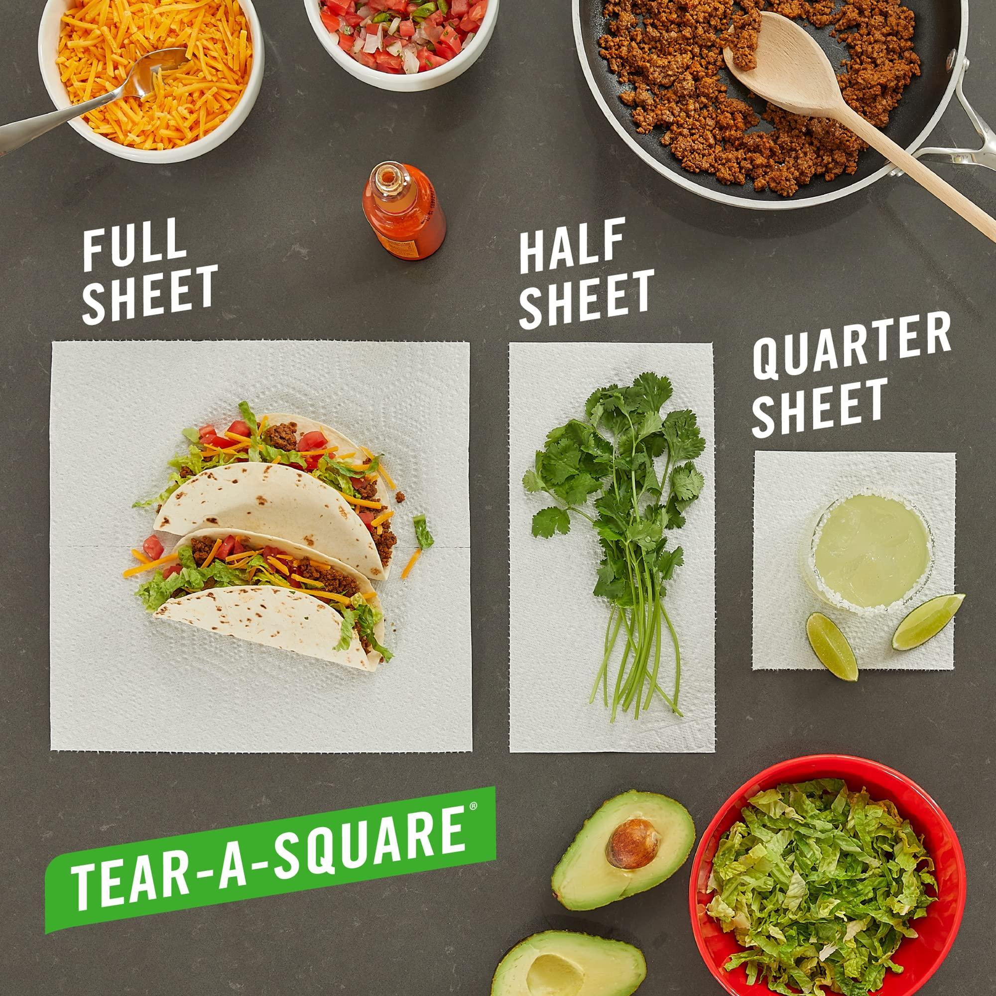 Brawny Tear-A-Square Paper Towels, 12 Family Rolls = 30 Regular Rolls, 2X More Durable*, 3 Sheet Sizes, Strong and absorbent extra-large roll - Image 2