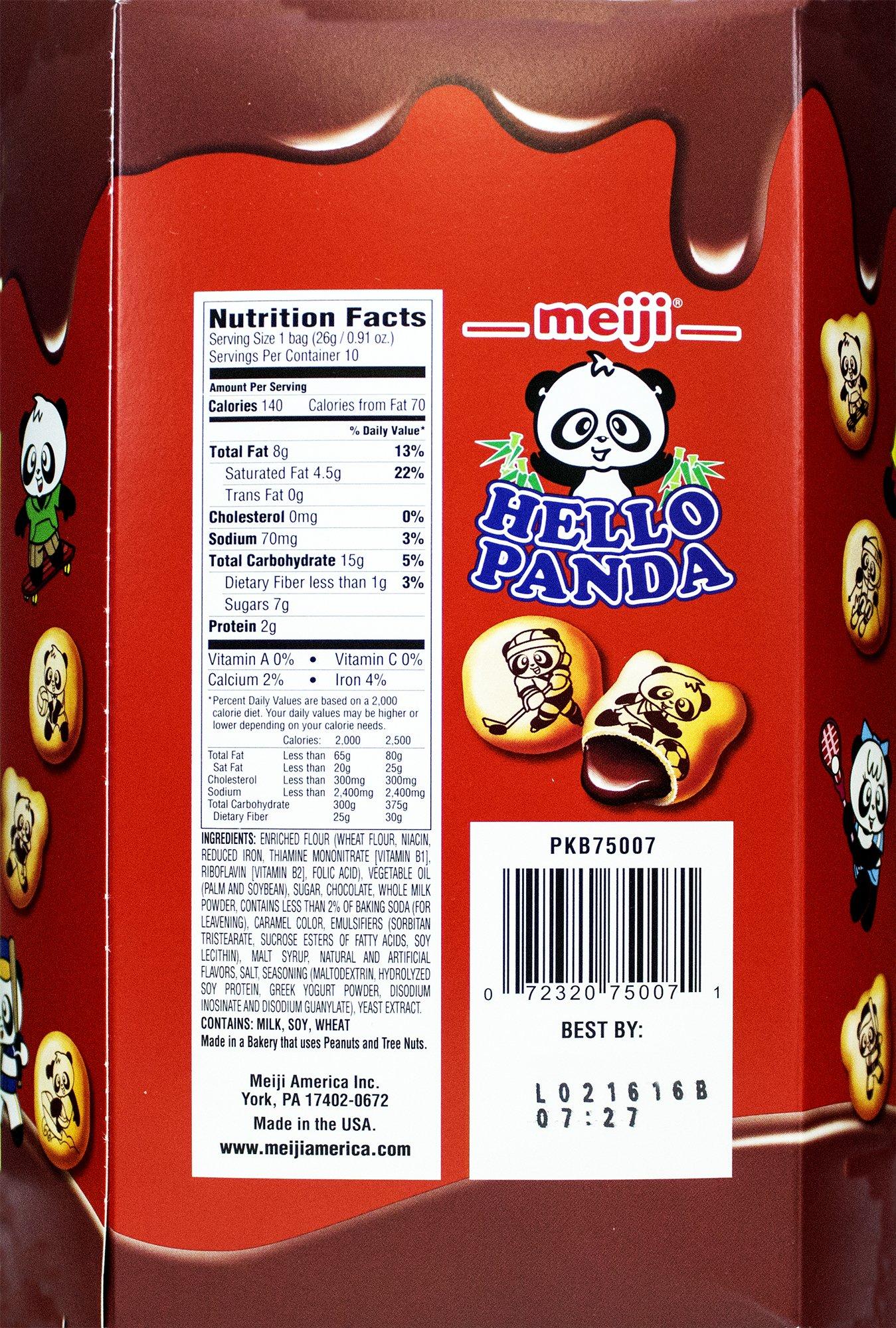 Meiji Hello Panda Family Pack Cookies, Chocolate, 9.1 oz (10 Individual Packets) - Image 2