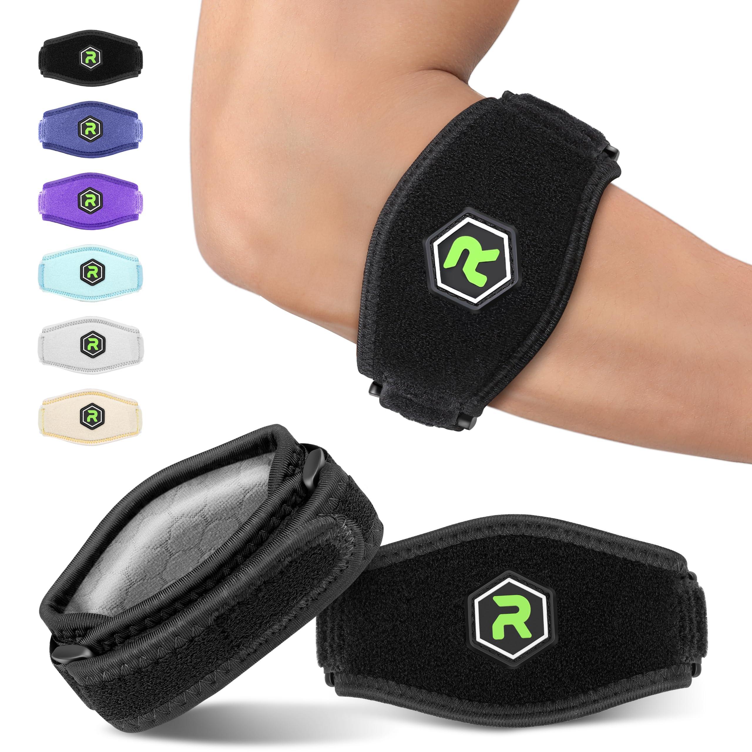 Rakiie Tennis Elbow Brace Pro 2 Pack, Pain Relief for Tennis Elbow & Golfer's Elbow, Tendonitis Elbow Brace Support & Strap for Men & Women