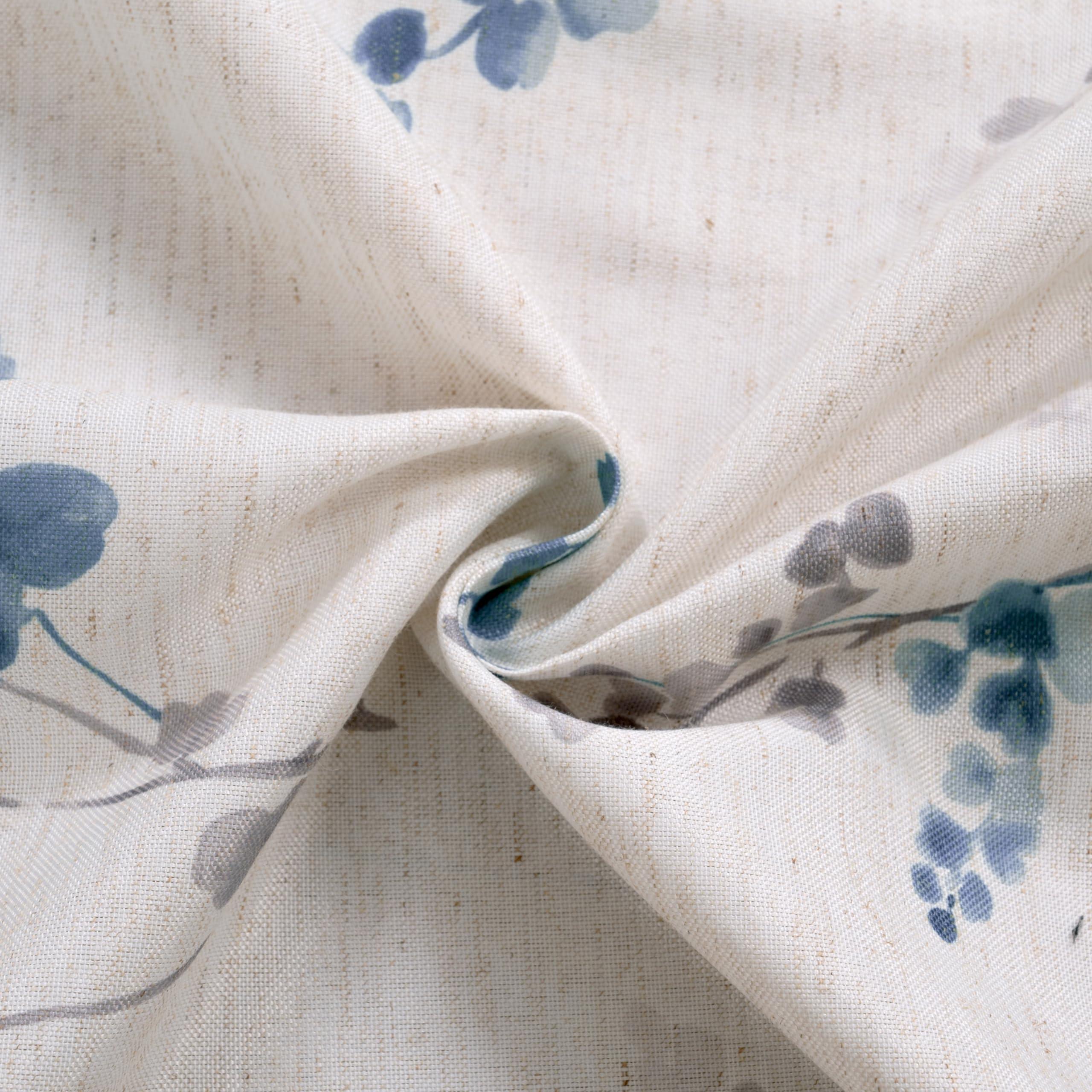 BGment Linen Curtains for Living Room 84 Inch Length 2 Panels Set Floral Leaf Patterns, Light Filtering Privacy Window Curtains for Bedroom Boho Farmhouse Vintage, Each 52 Inch Wide, Navy - Image 10