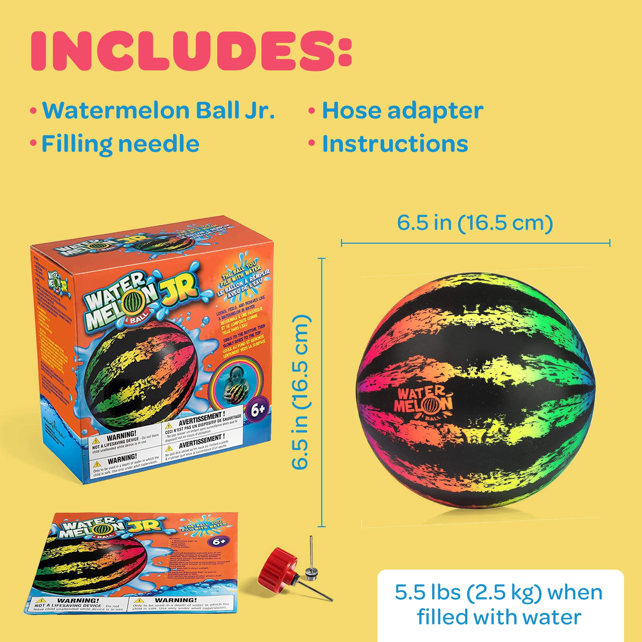Watermelon Ball JR - Pool Toy for Underwater Games - Durable Ball for Pool Football, Basketball & Rugby - Perfect for Water Parties - Fun for Adults & Kids Alike - Fillable Pool Ball - Ages 6+ - Image 2