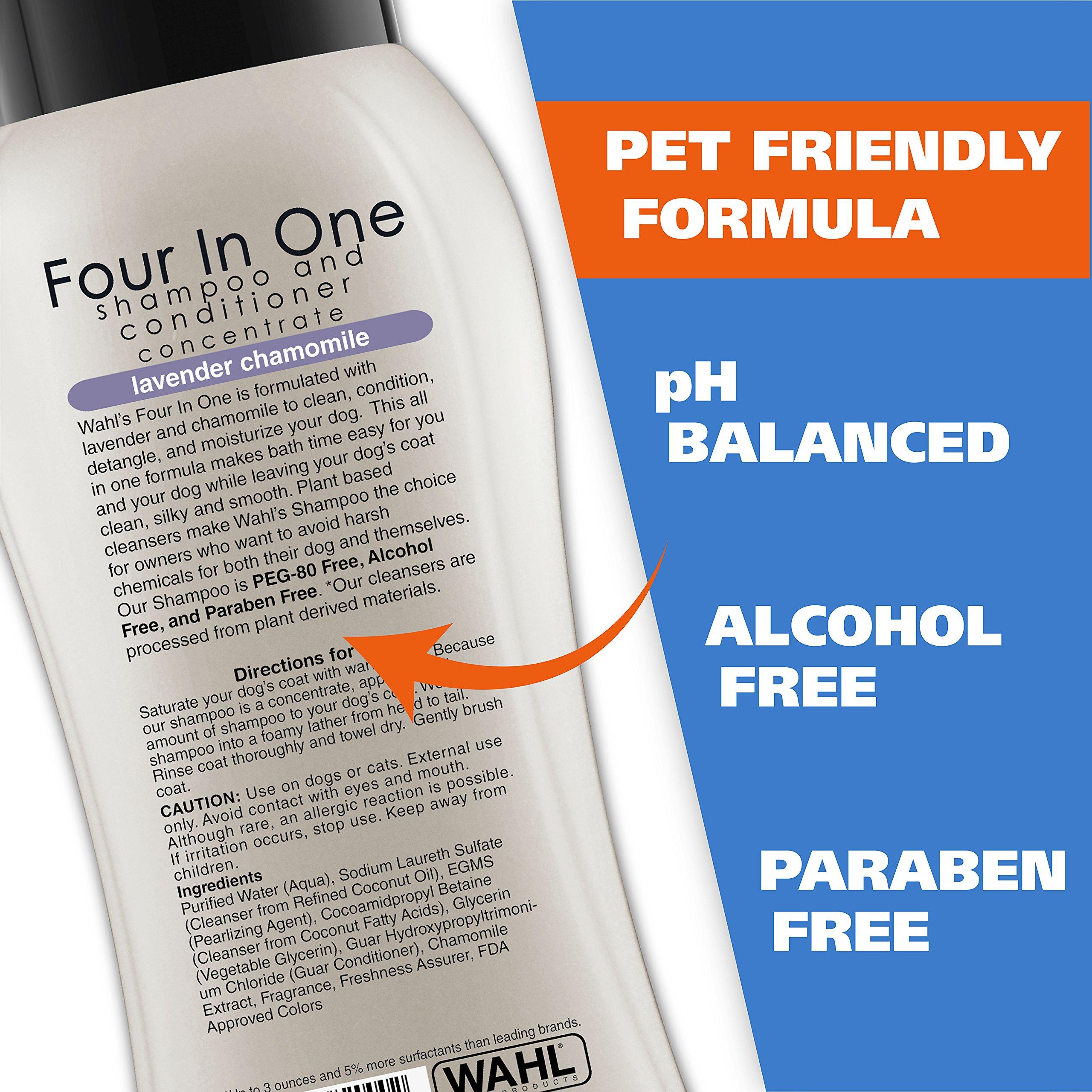 Wahl USA 4-in-1 Calming Pet Shampoo for Dogs – Cleans, Conditions, Detangles, & Moisturizes with Lavender Chamomile - Pet Friendly Formula - 24 Oz - Model 820000A - Image 3