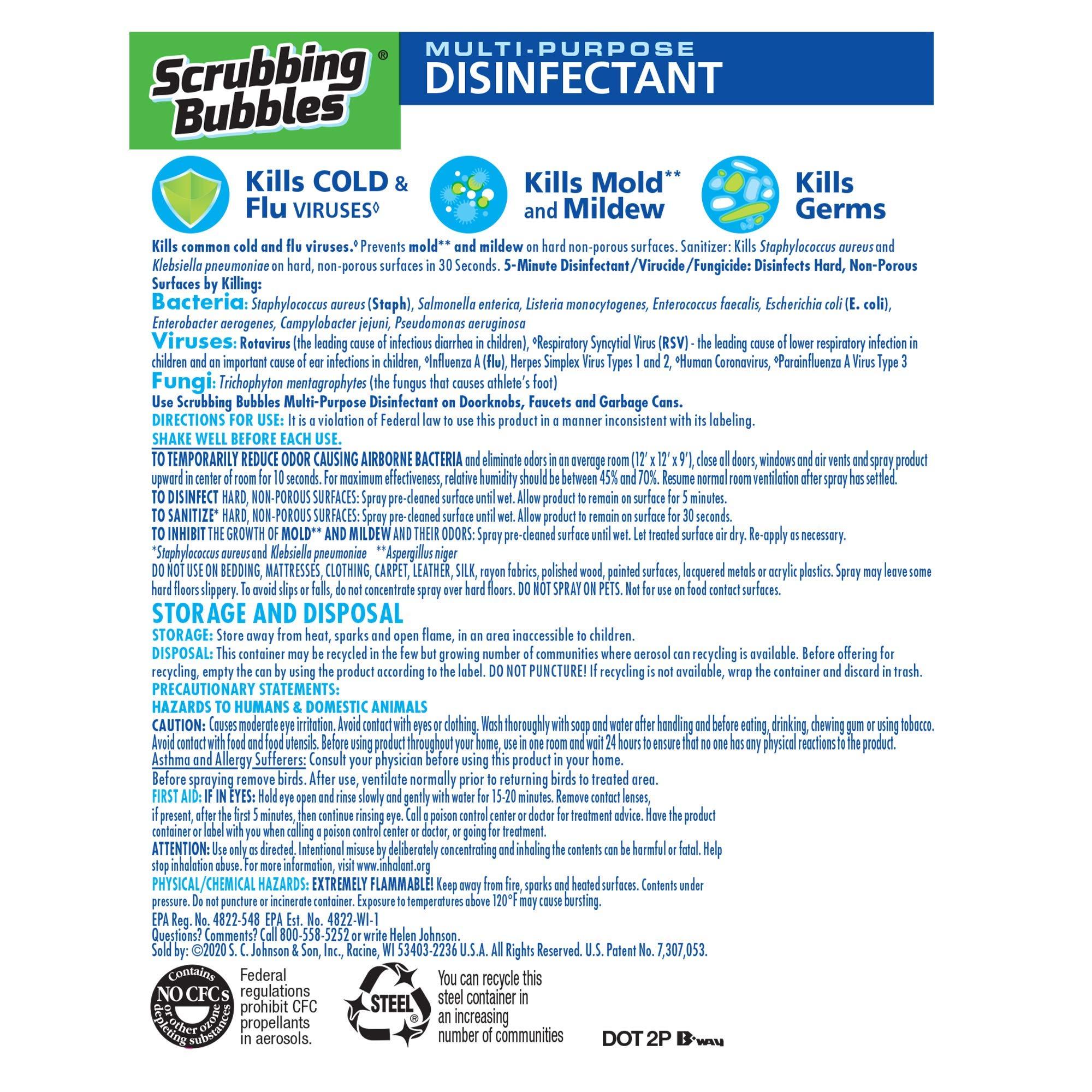 Scrubbing Bubbles Multi-Purpose Disinfectant Spray, 12 oz (Pack of 3) - Image 10