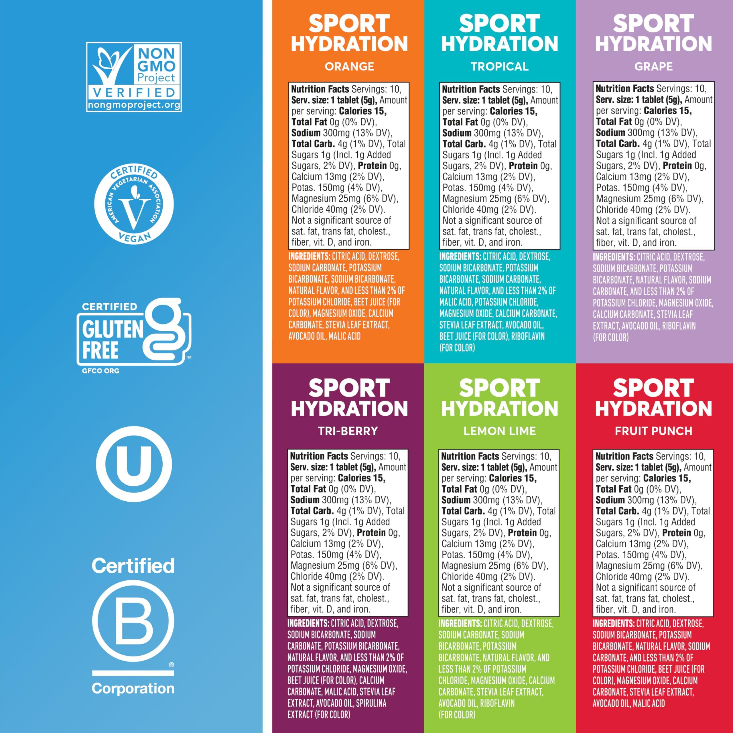 Nuun Sport Electrolyte Tablets with Magnesium, Calcium, Potassium, Chloride & Sodium, Gluten Free & Vegan, Mixed Flavors, 6 Pack (60 Servings Total) - Image 5