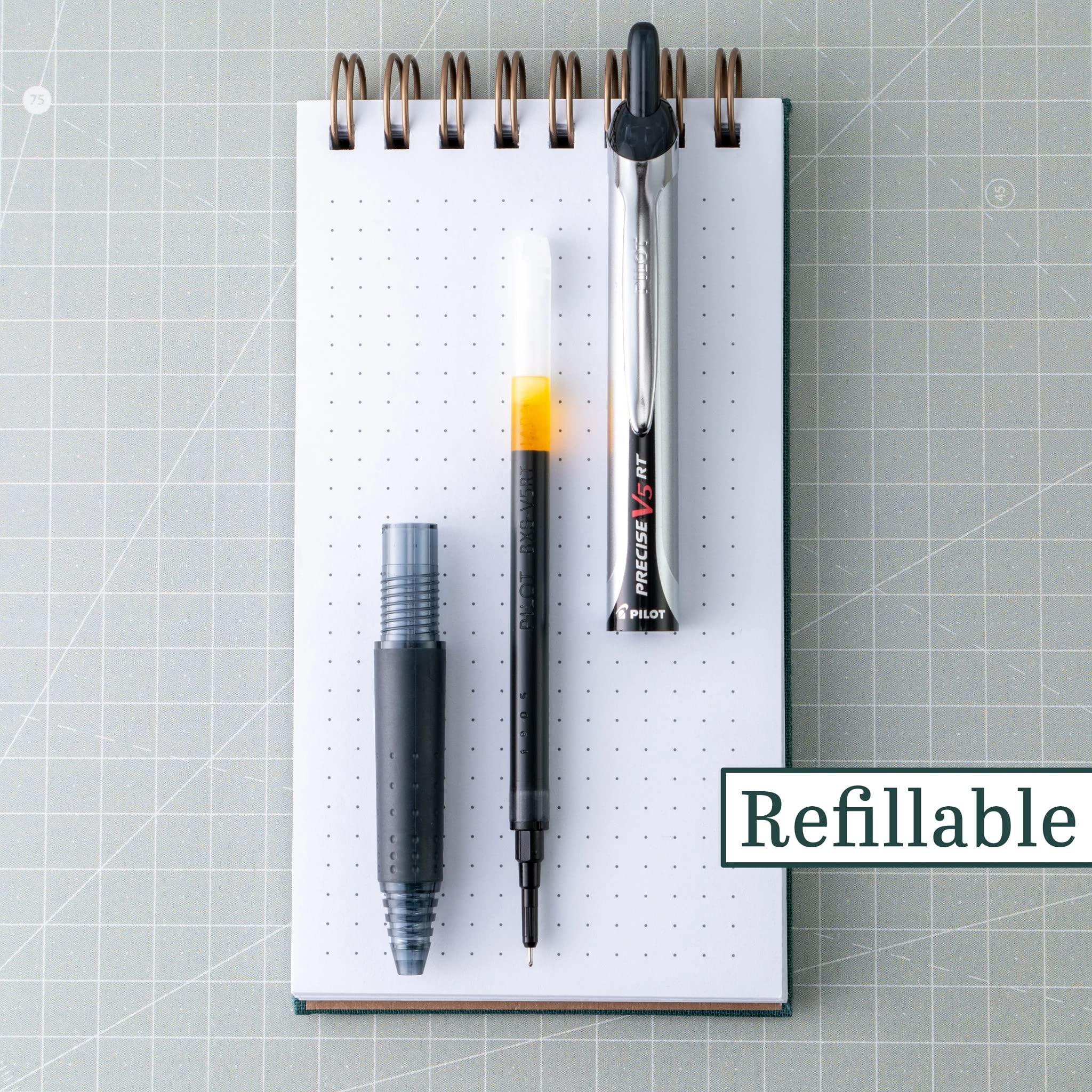 Pilot, Precise V5 RT Refillable & Retractable Rolling Ball Pens, Extra Fine Point 0.5 mm, Black, Pack of 6 - Image 4