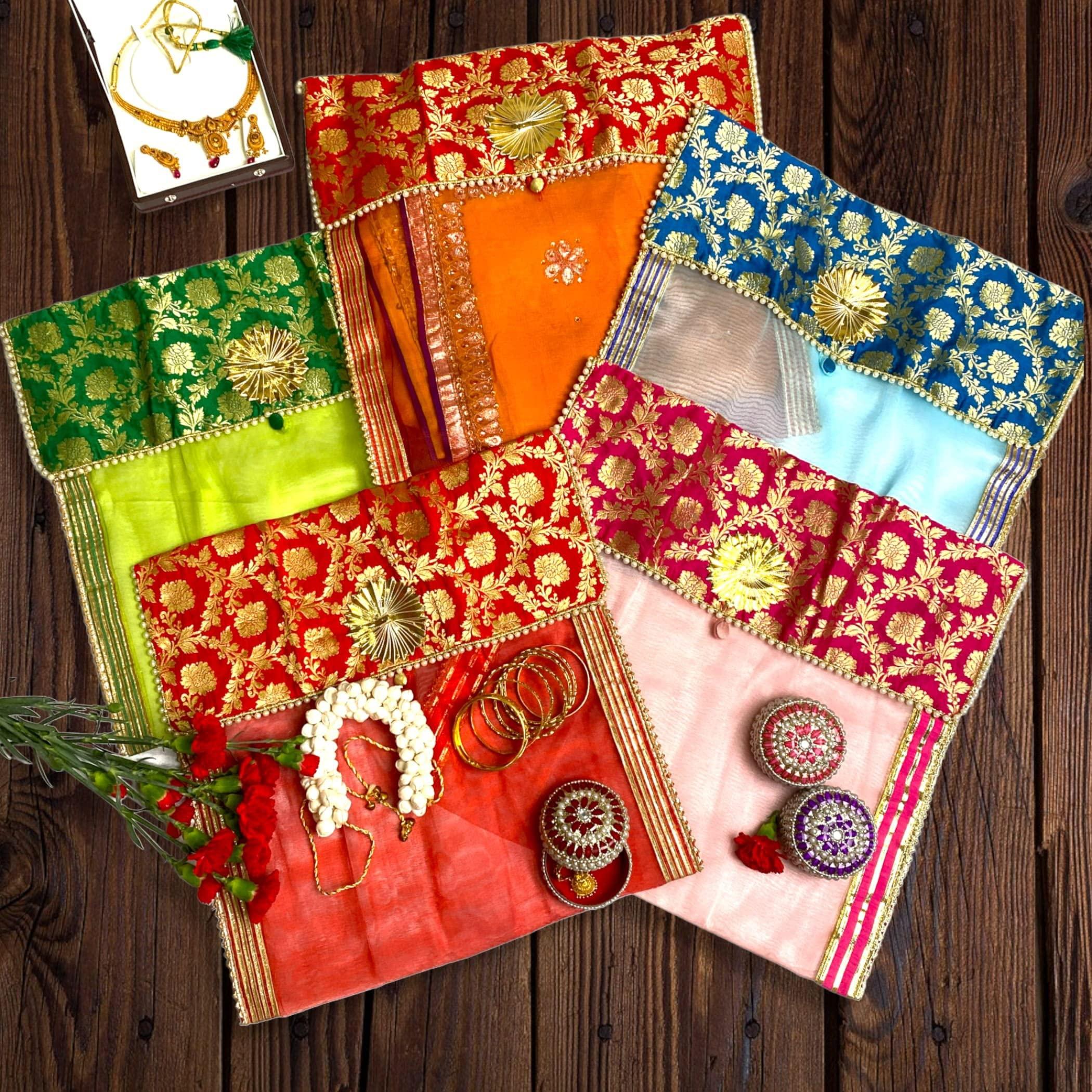 LOVENSPIRE 2 Pieces Saree Covers with Button Closure Saree Bags Clothes Covers Organizer for Wardrobe and Gifting Storage Wedding Favor Packing Bags Cloth Organizer Case - Image 2