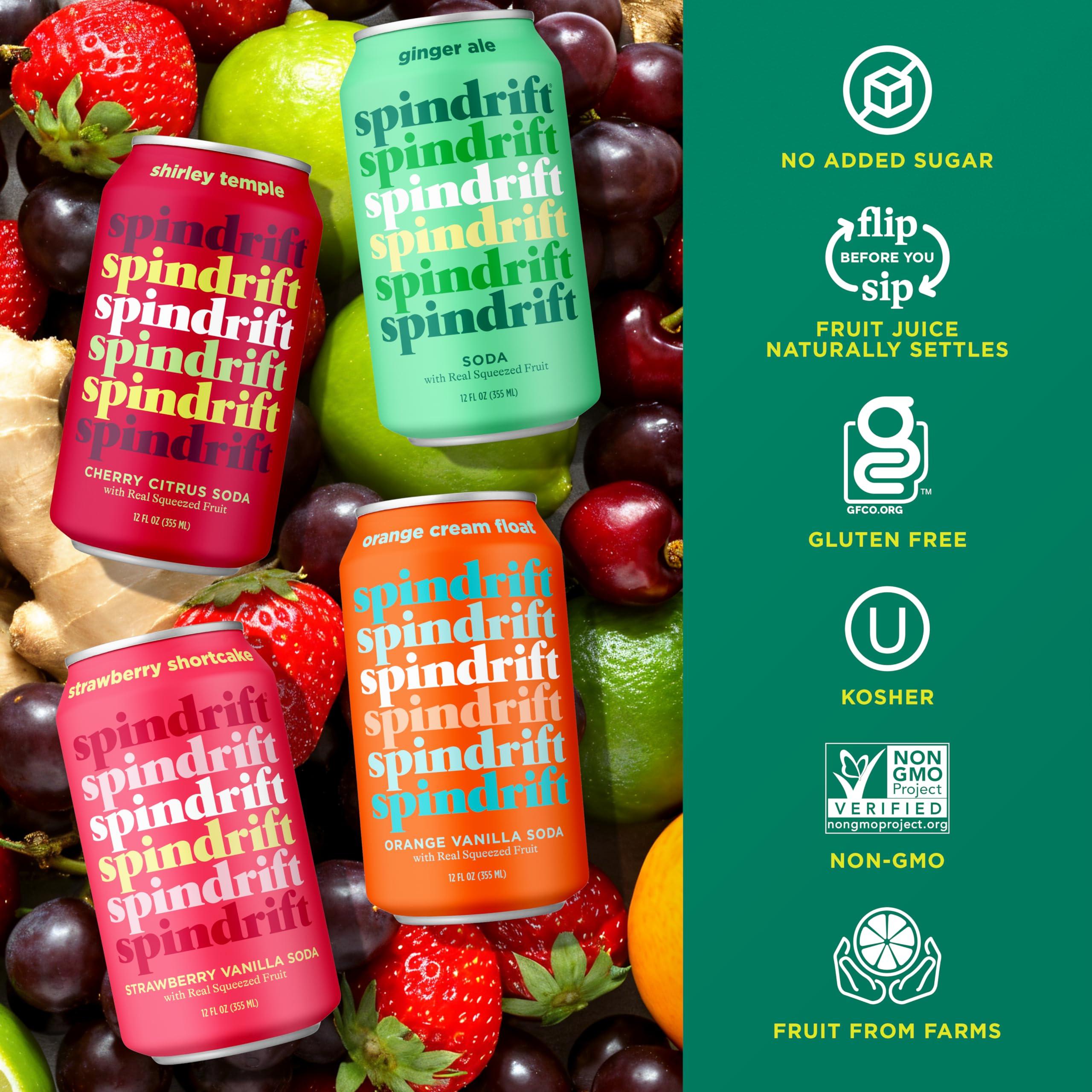 Spindrift Soda Variety Pack with Real Squeezed Fruit 12 Pack Case - Image 4