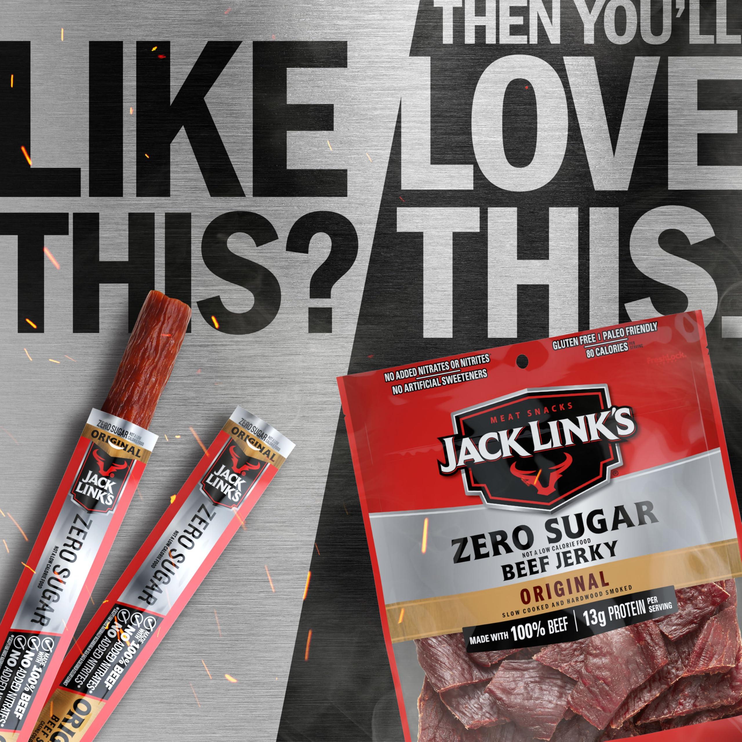 Jack Link's Beef Sticks, Original Zero Sugar - Protein Snack, Meat Stick with 5g of Protein, Meat Snack Sticks Made with 100% Beef, Keto & Paleo Diet Friendly, Individually Wrapped - 0.92 Oz. (20 Count) - Image 7