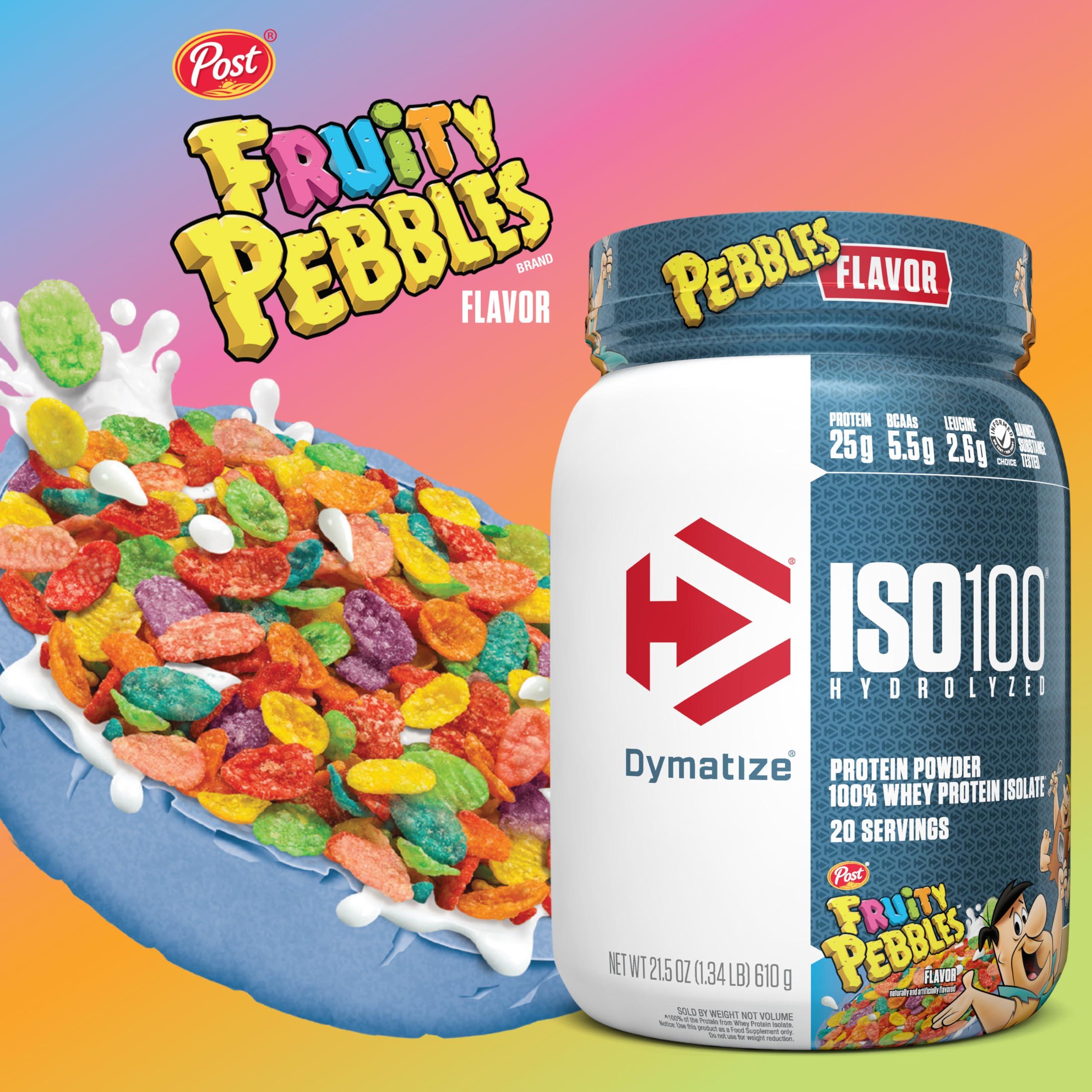 Dymatize x Fruity Pebbles ISO100 Whey Protein Powder Isolate, 25g of Protein, 20 Servings, 5.5g BCAAs, 120 Cal., Gluten Free, 1g Fat, 1g Sugar, 2g Carb - Image 3