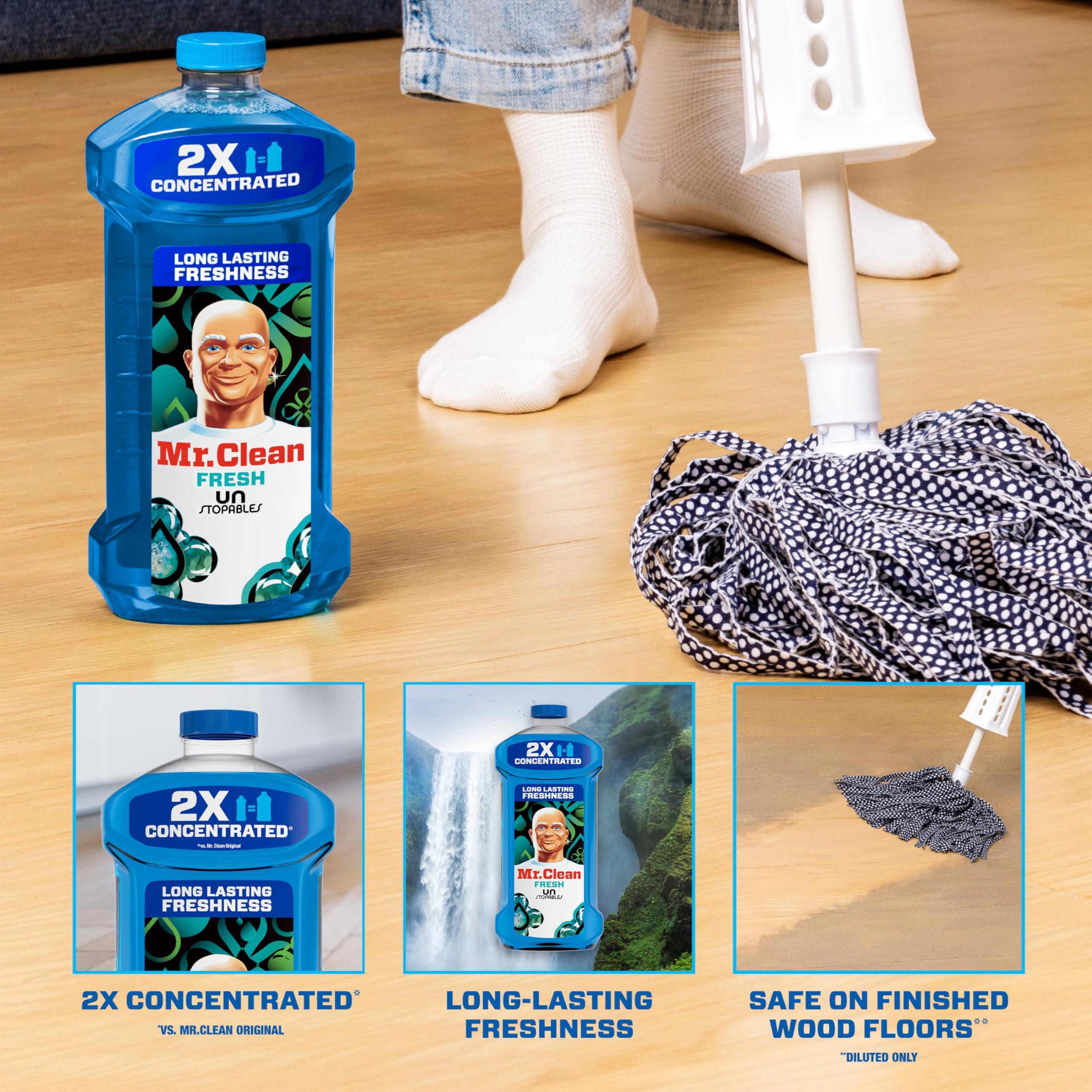 Mr. Clean All Purpose Cleaner, Floor Cleaner for Mopping Home, Bathroom, & Kitchen, Cleaning Liquid for Mop & Bucket, Cleaning Supplies, Multi-Surface Dilutable, Unstopables, 41oz - Image 2