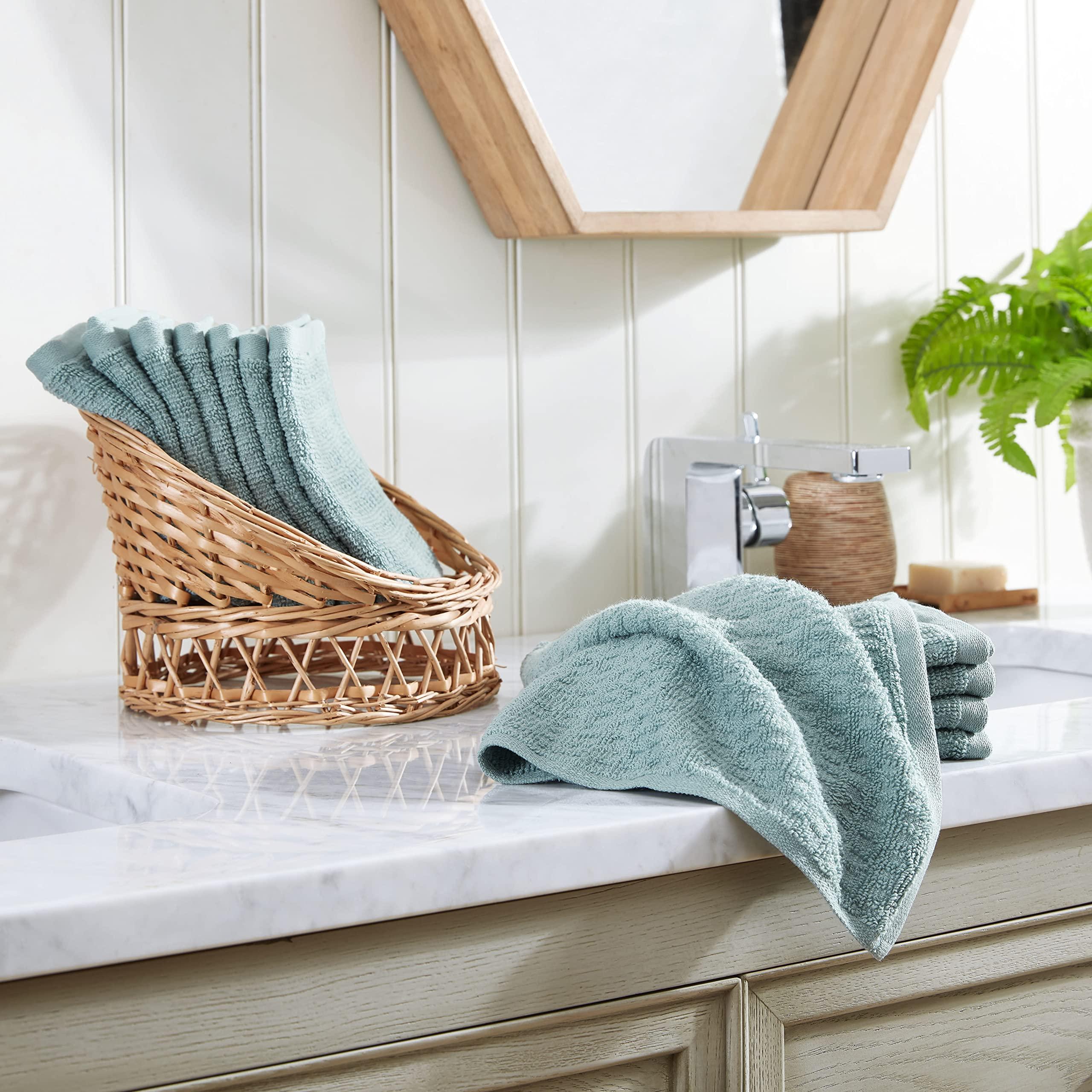 Tommy Bahama- Washcloth Set, Highly Absorbent Cotton Bathroom Decor, Low Linting & Fade Resistant, Oeko-Tex Certified (Northern Pacific Turquoise, 12 Piece) - Image 2