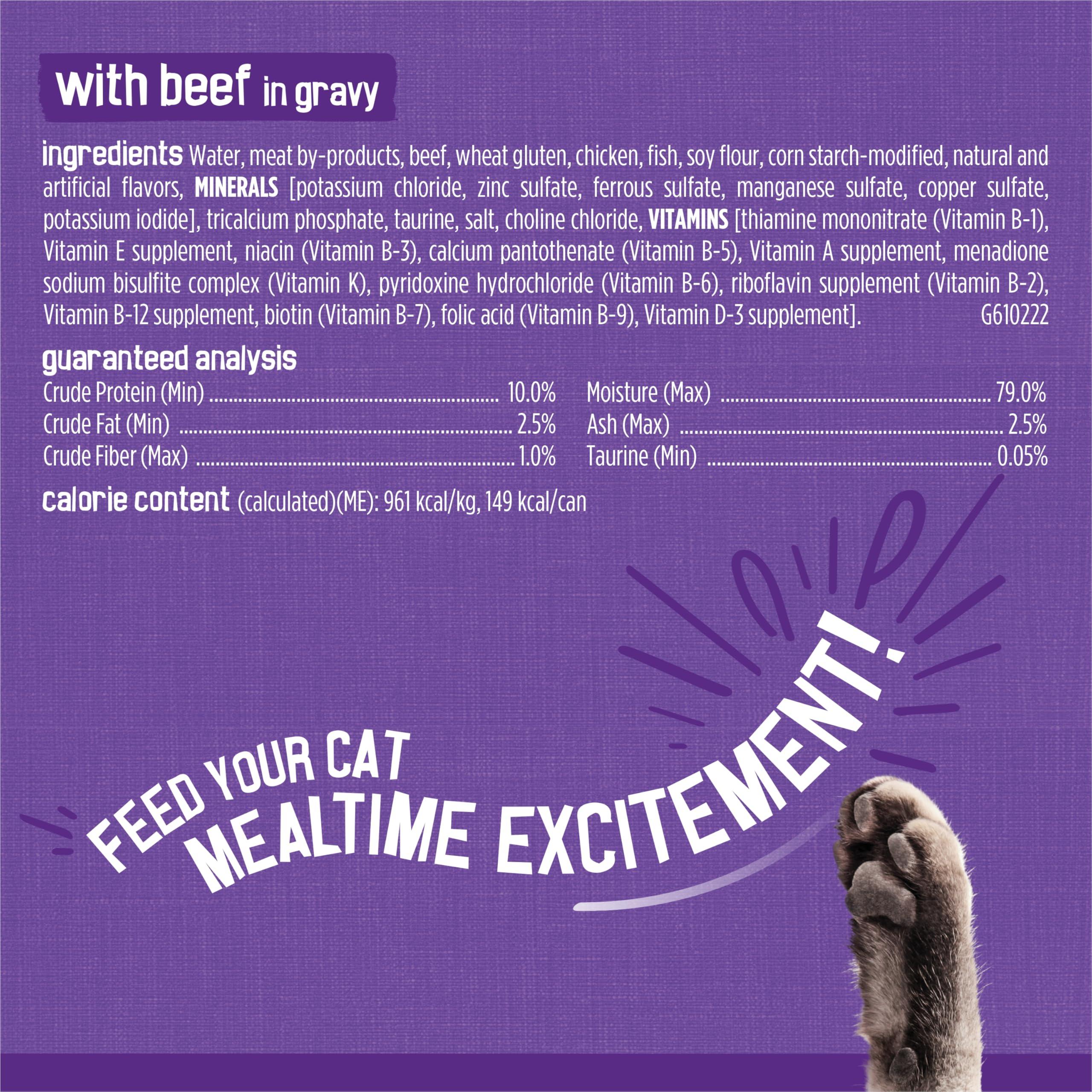 Purina Friskies Gravy Wet Cat Food Variety Pack, Meaty Bits - (Pack of 24) 5.5 oz. Cans - Image 9
