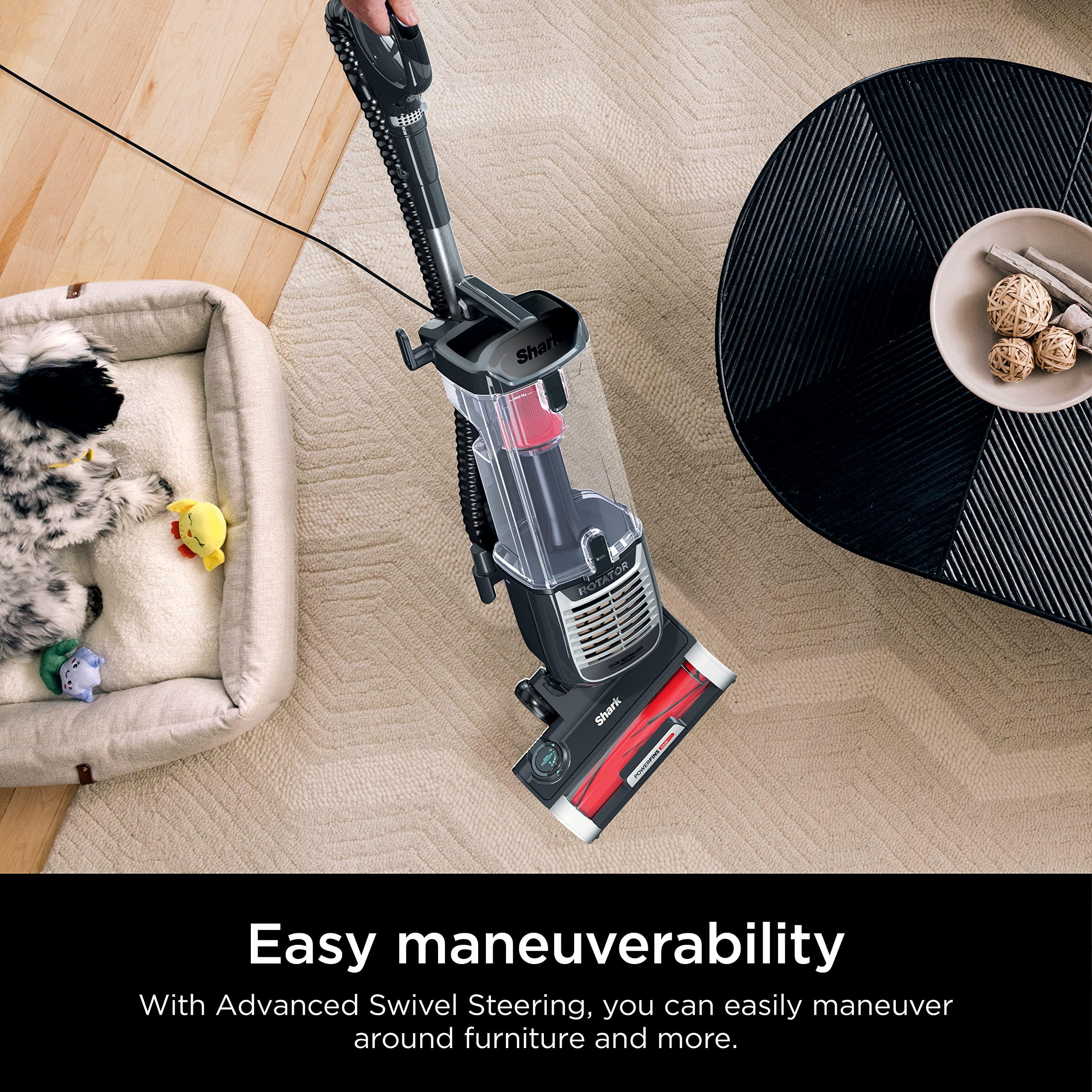 Shark ZU102 Rotator Pet Upright Vacuum with PowerFins HairPro & Odor Neutralizer Technology, Charcoal, 2.9 L Dust Cup - Image 8