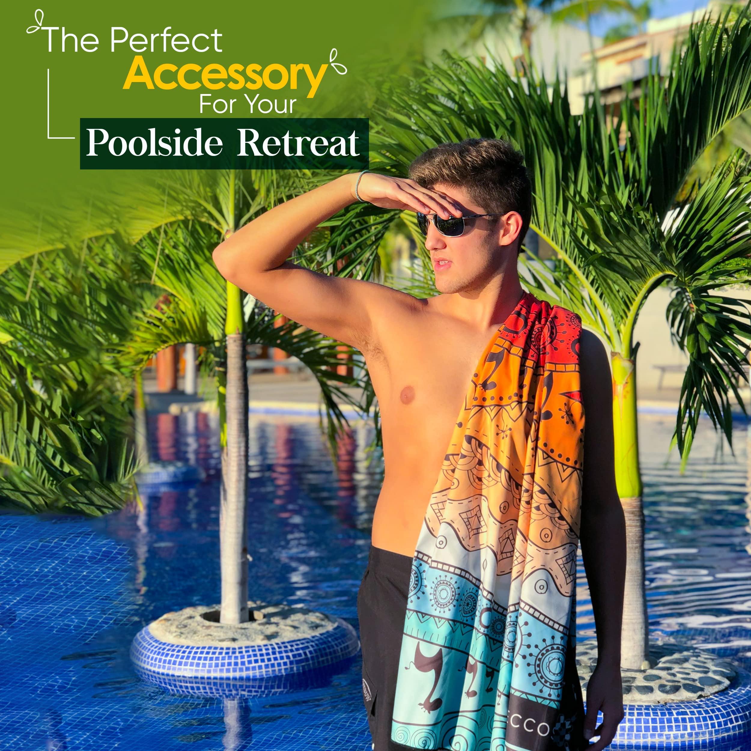 ECCOSOPHY Microfiber Beach Towel - Sand Free Towels are Quick Dry, Light Weight, Super Absorbent - Perfect Pool, Travel, Cruise, Camping Essentials - Oversized Extra Large for Adults 71x35 in - Image 3
