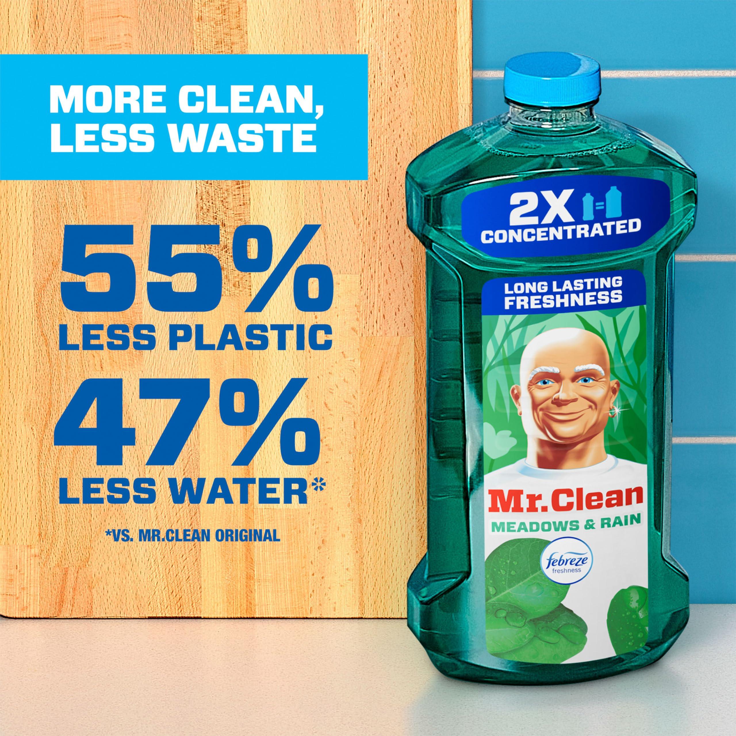 Mr. Clean All Purpose Cleaner, Floor Cleaner for Mopping Home, Bathroom, & Kitchen, Cleaning Liquid for Mop & Bucket, Cleaning Supplies, Multi-Surface Dilutable, Meadows & Rain, 41oz - Image 6