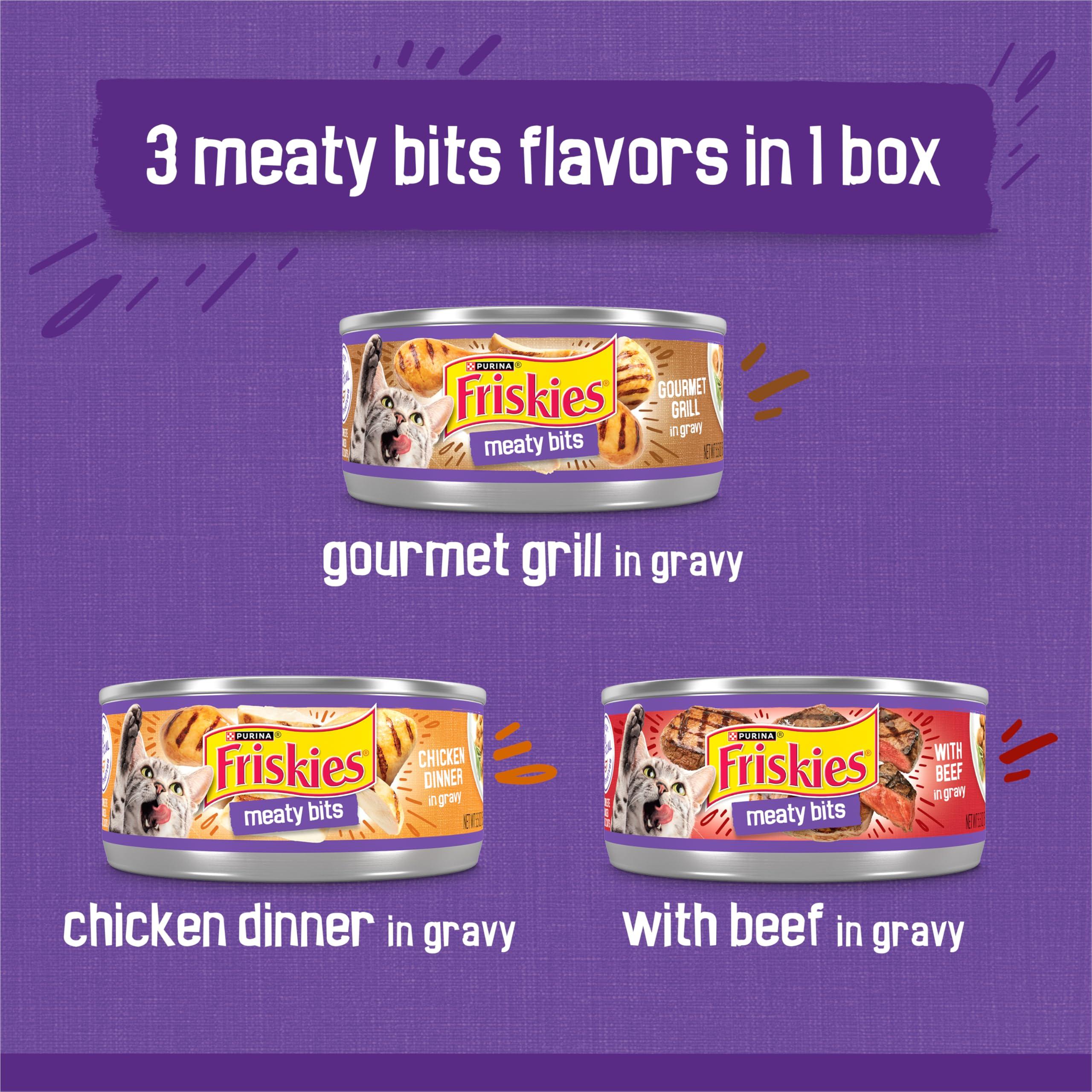 Purina Friskies Gravy Wet Cat Food Variety Pack, Meaty Bits - (Pack of 24) 5.5 oz. Cans - Image 4