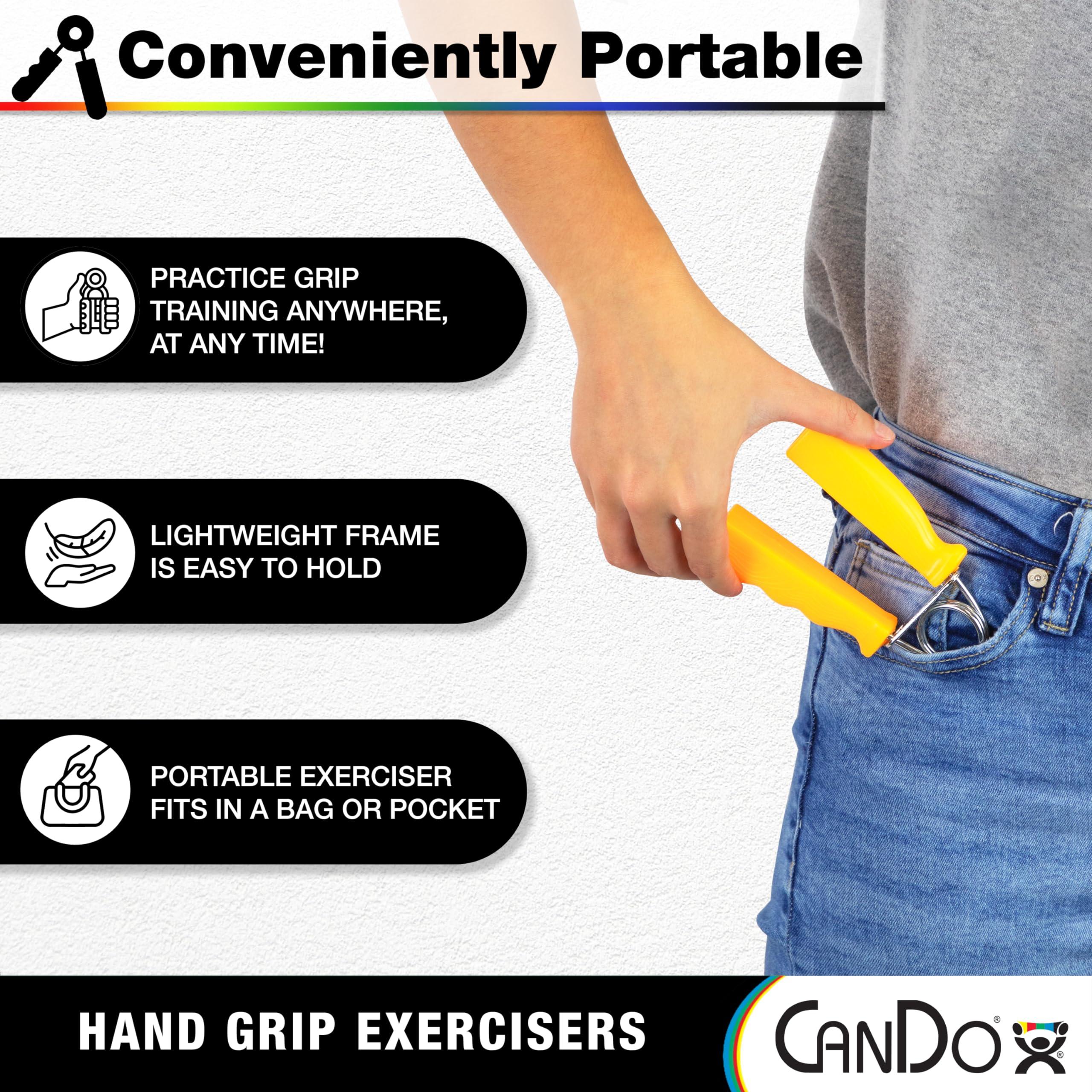 CanDo Hand Grip Exerciser Pair-Green, Medium - Image 6