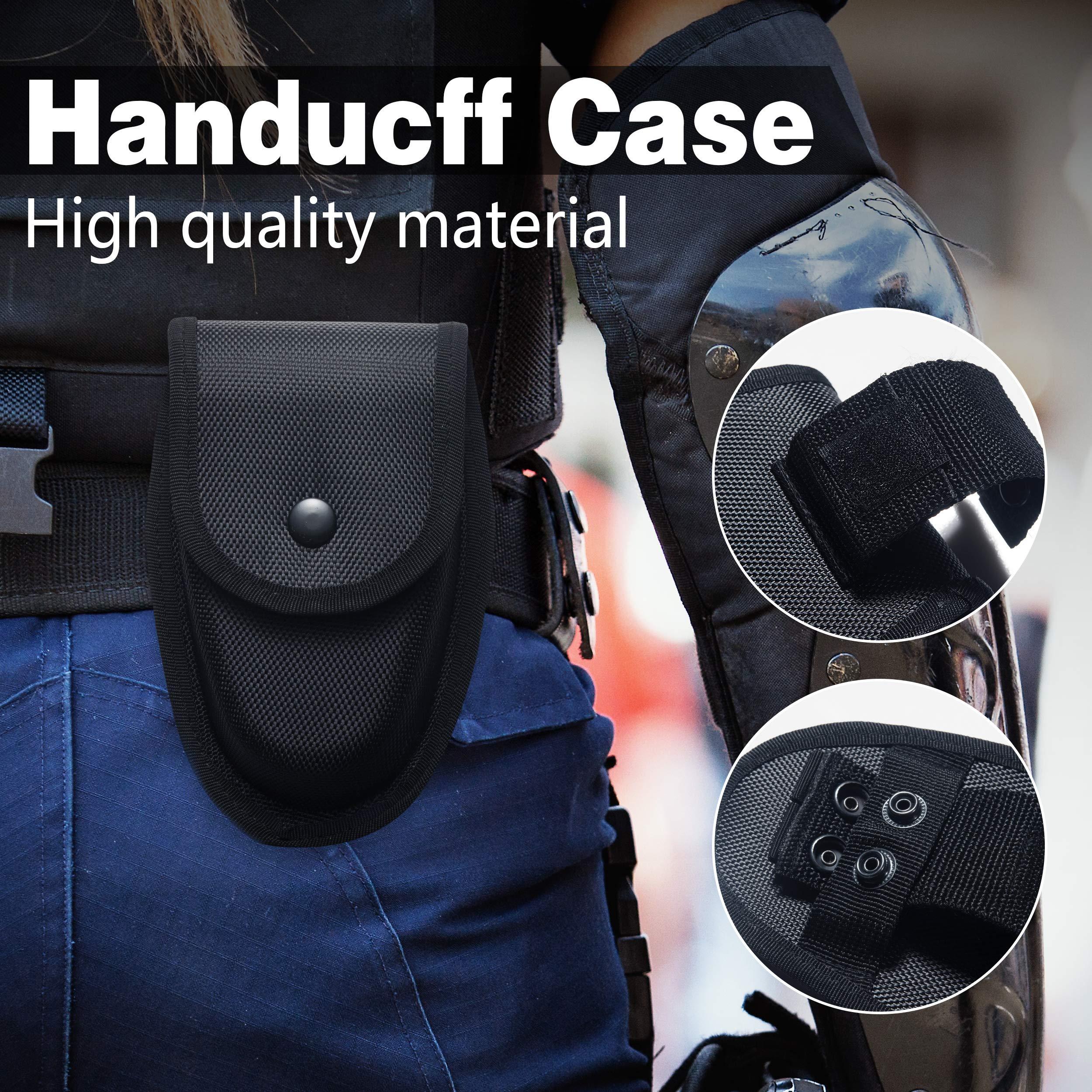 TacStealth Double Lock Hinged Handcuffs with Two Keys & Case | Heavy Duty Black Steel Professional Grade | Bend/Break Free Secure - Image 6