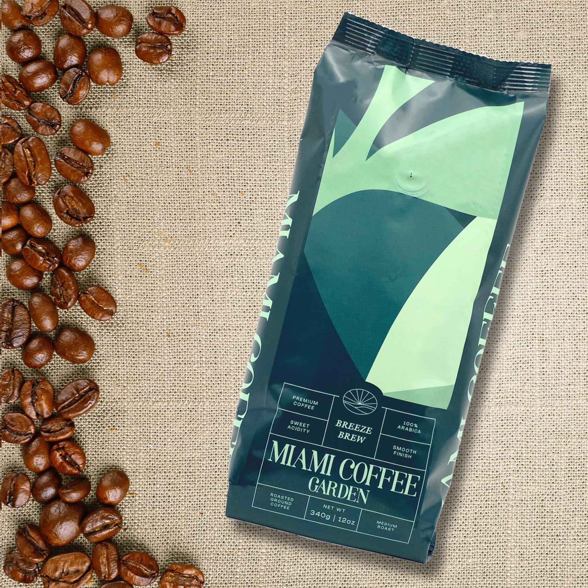 Miami Coffee Garden Breeze Brew, Brazilian Premium Ground Coffee, Rich and Balanced, 100% Arabica, Low Acid, Fitnest Coffee Regions in Brazil, Medium Roast, 12oz - Image 7