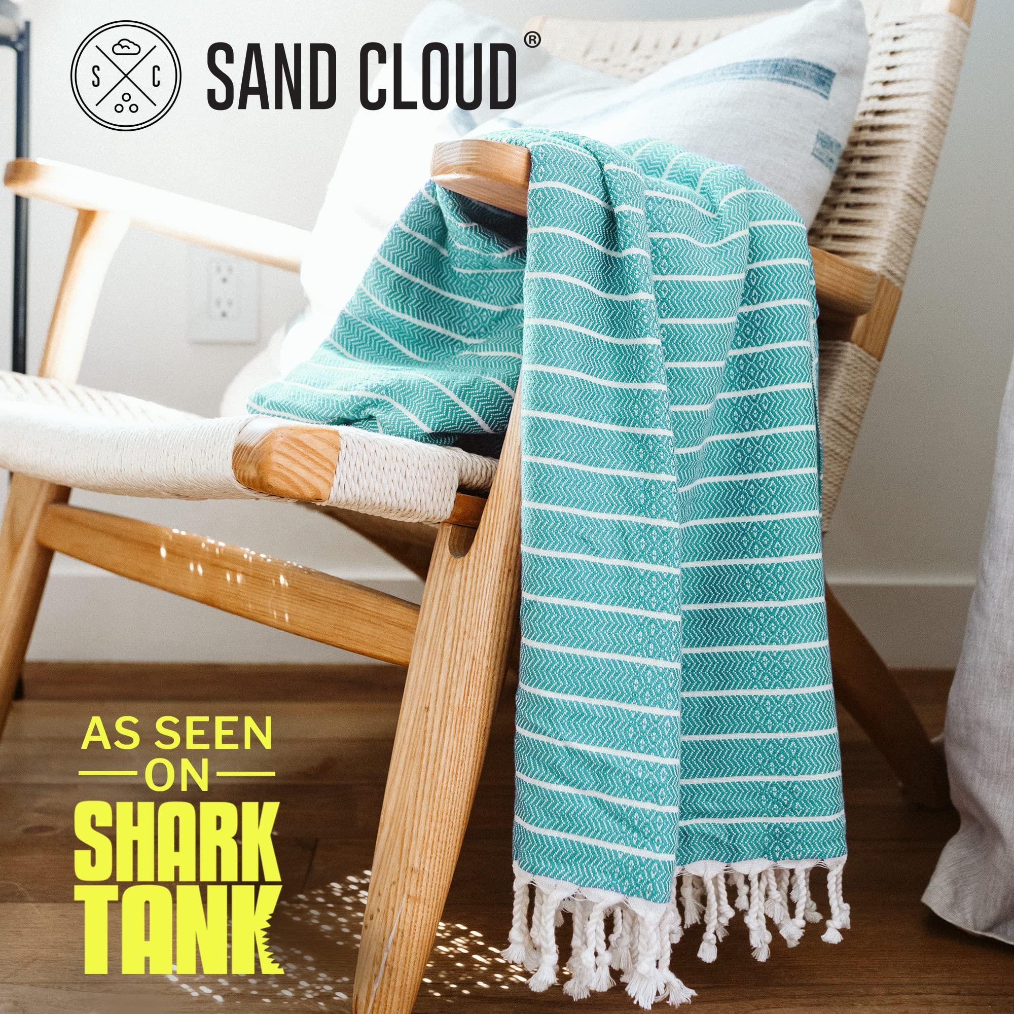 Sand Cloud Large Turkish Beach Towel - Sand Free - Fast Drying -100% Certified Organic Turkish Cotton Yarn - Great for Beach Bath or as a Blanket - As Seen on Shark Tank - Gocek (Mint) 37x69 - Image 3