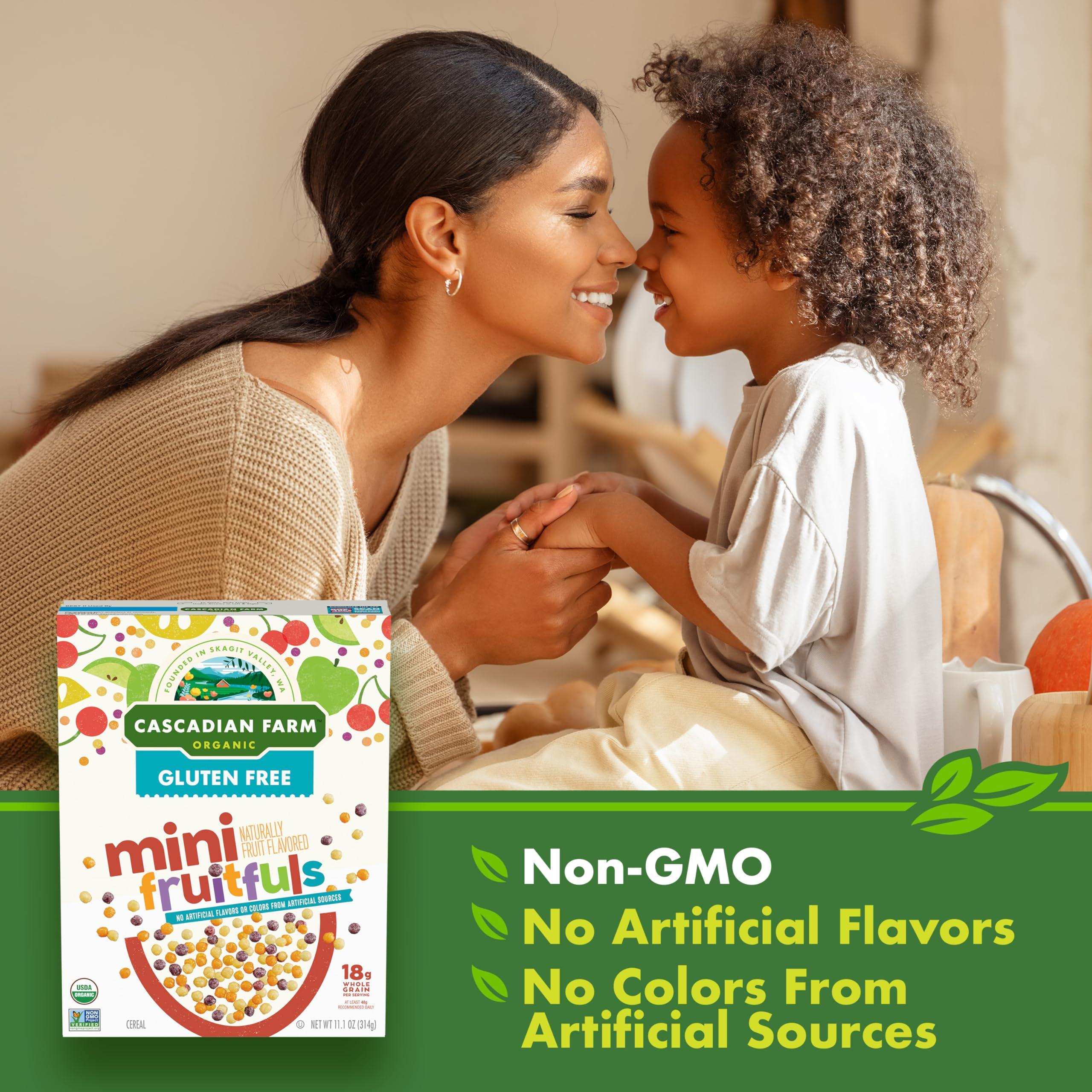 Cascadian Farm Organic Mini Fruitfuls Breakfast Cereal, Made With Whole Grain, Non-GMO, 11.1 oz - Image 6