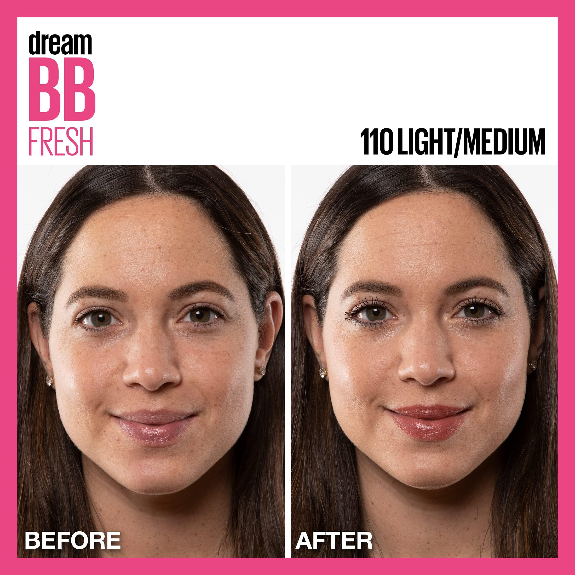 Maybelline Dream Fresh Skin Hydrating BB cream, 8-in-1 Skin Perfecting Beauty Balm with Broad Spectrum SPF 30, Sheer Tint Coverage, Oil-Free, Light/Medium, 1 Fl Oz - Image 8