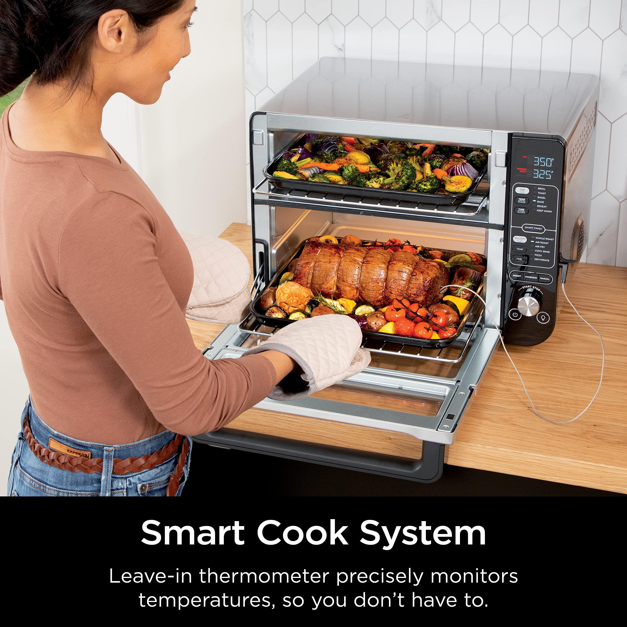 Ninja DCT451 Smart Double Oven, Rapid Top Convection, Air Fry Bottom, 12-in-1, FlexDoor, Thermometer, FlavorSeal, Smart Finish, Stainless Steel, pack of 1 - Image 2