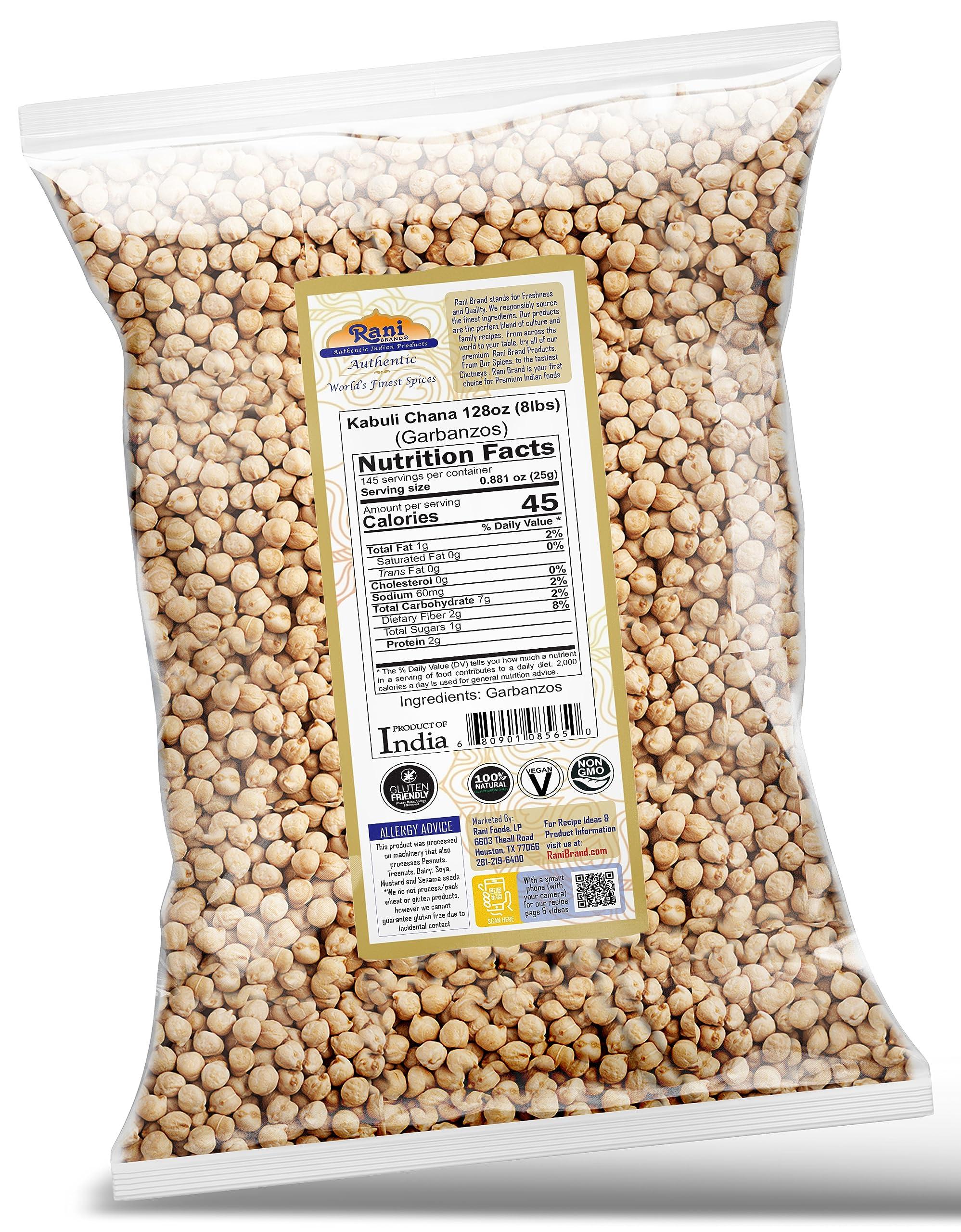 Rani Garbanzo Beans (Kabuli Chana) 128oz (8lbs) 3.63kg Bulk ~ All Natural | Vegan | Gluten Friendly | NON-GMO | Kosher | Indian Origin - Image 7