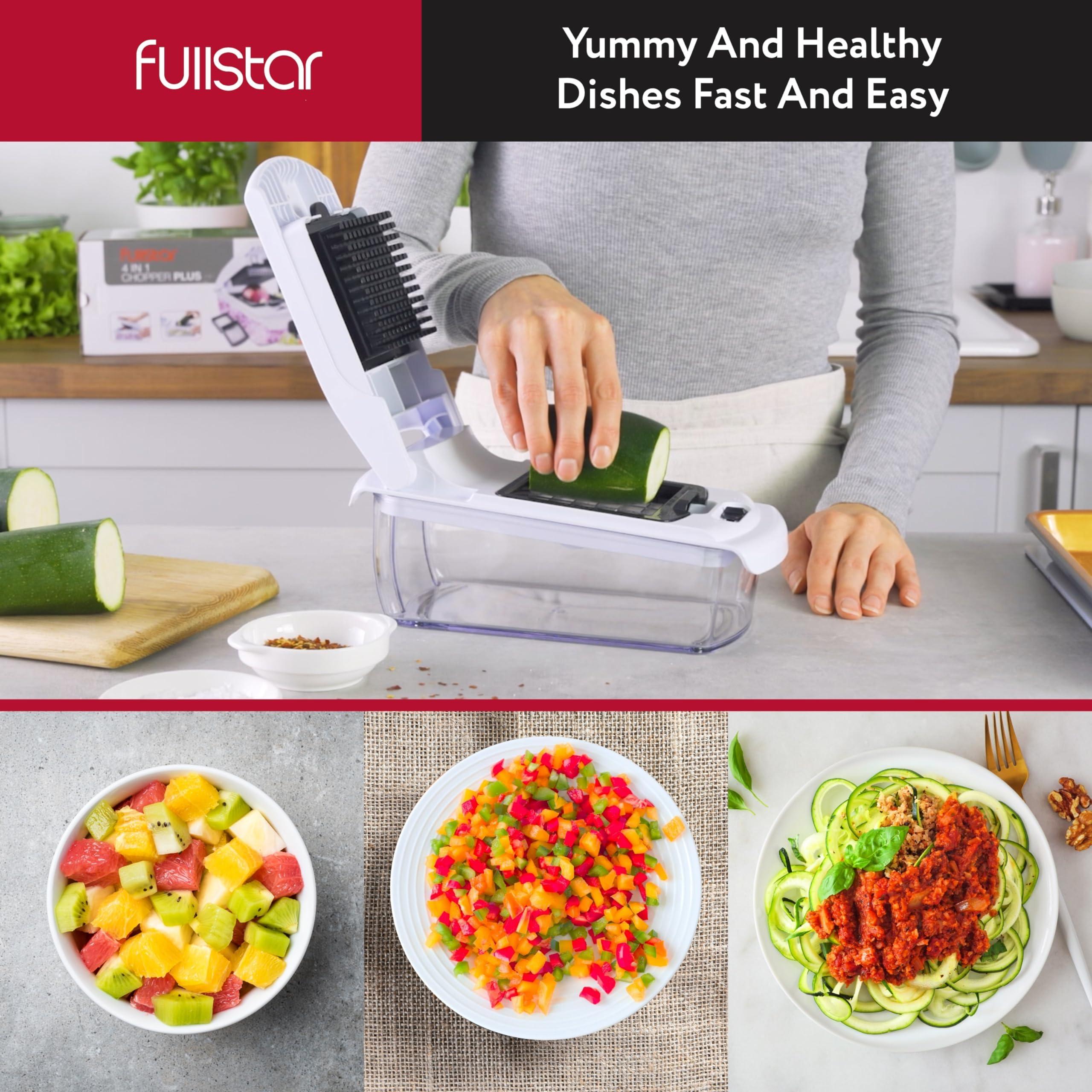 Fullstar Vegetable Chopper and Spiralizer - Food Chopper with Container, Fruit Slicer, Kitchen Gadgets & Accessories, Home Essentials (4 in 1, White) - Image 7