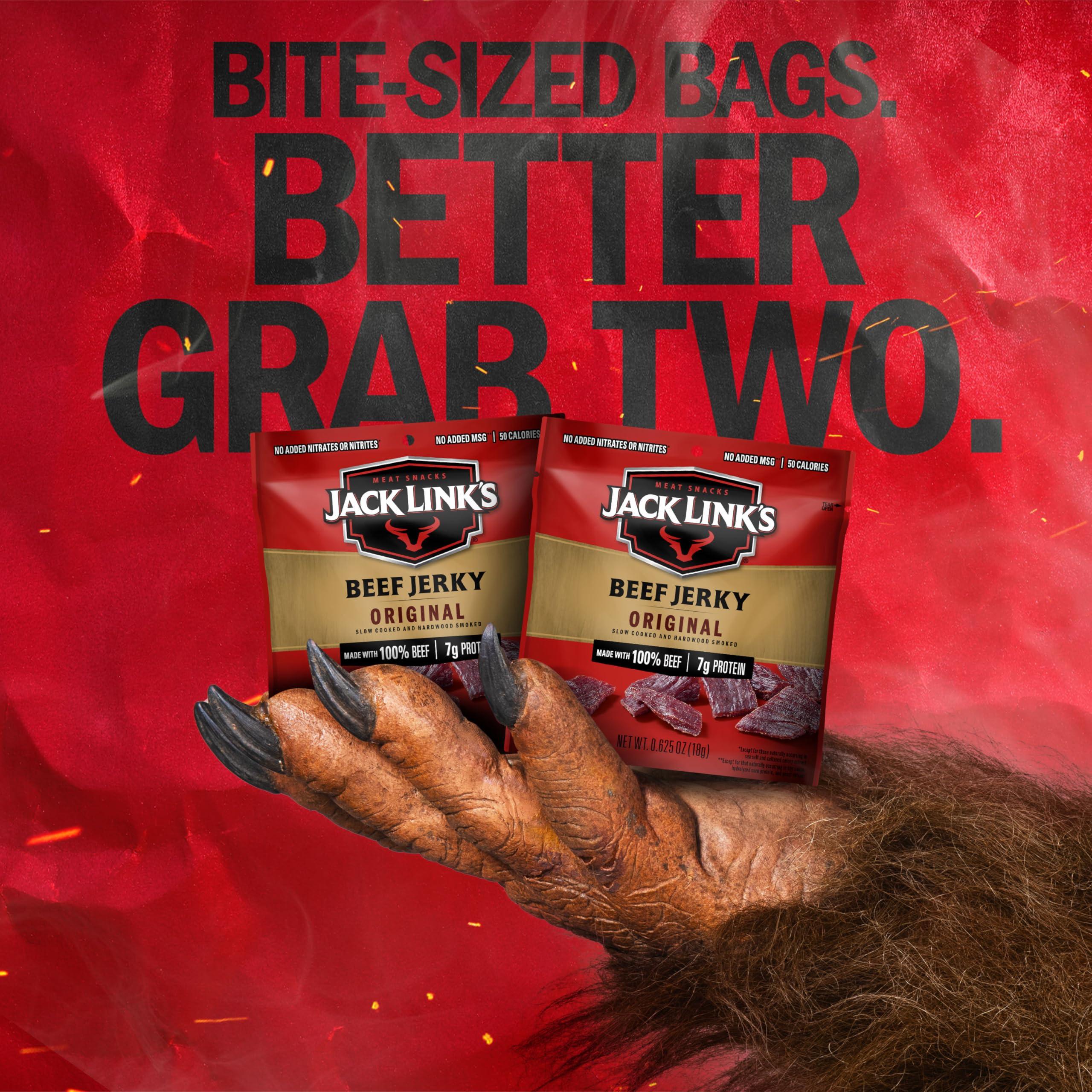 Jack Link's Beef Jerky, Original, Multipack Bags - Flavorful Meat Snacks for Lunches, Ready to Eat Protein Snacks, Individual Packs - 7g of Protein, Made with 100% Beef - 0.625 oz (Pack of 20) - Image 5