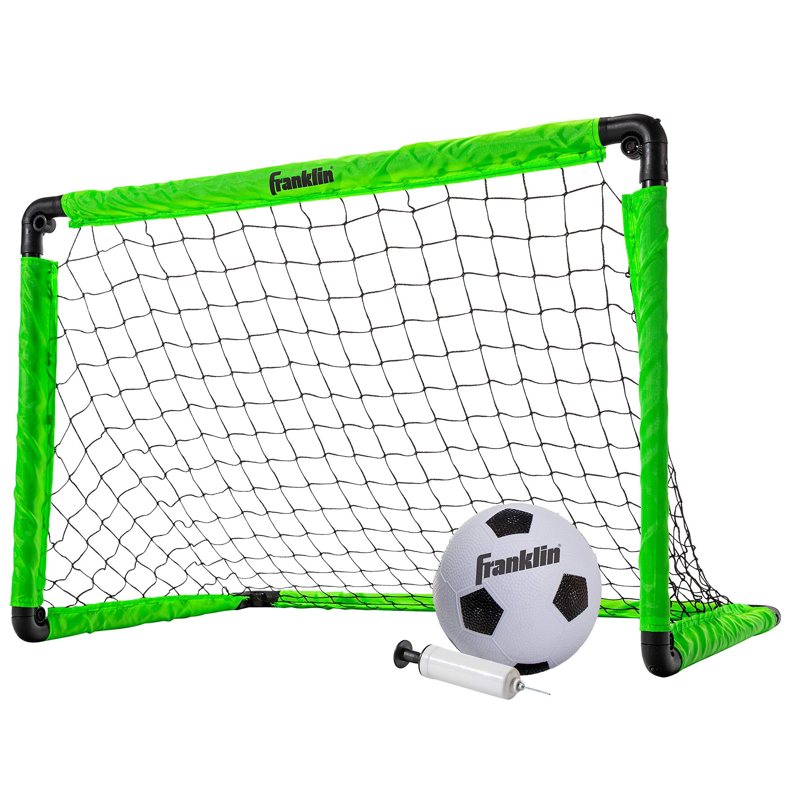 Franklin Sports Kids Mini Soccer Goal Set - Backyard + Indoor Mini Net and Ball Set with Pump - Portable Folding Youth Soccer Goal - Perfect Kids Toy - 36" x 24"