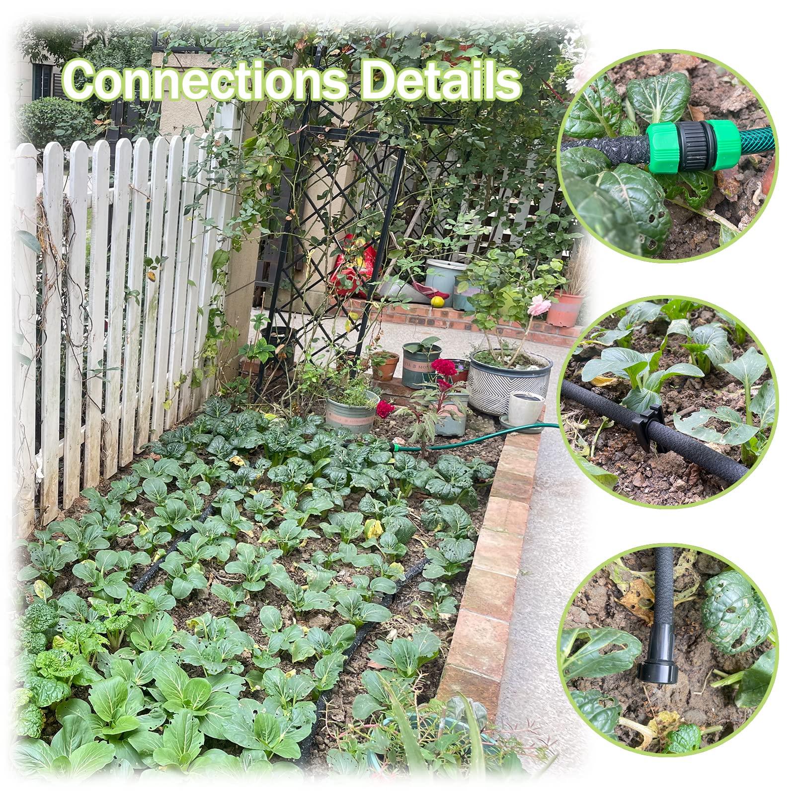 Customizable Soaker Hose System - 1/2 inch x 50ft Soaker Hose with 25ft Garden Hose, Irrigation Weeping Hose with Reinforced Fittings for Raised Garden Flower Bed, Vegetables and Shrub Plants. - Image 3