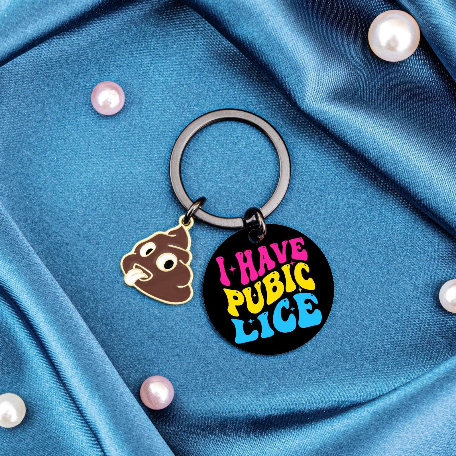 ICHRATI Gag Gifts Funny Adult for Men White Elephant Gifts for Adults Cool Inappropriate Sht Weird Novelty Gift Ideas for Women I Have Pubic Lice Keychains - Image 2