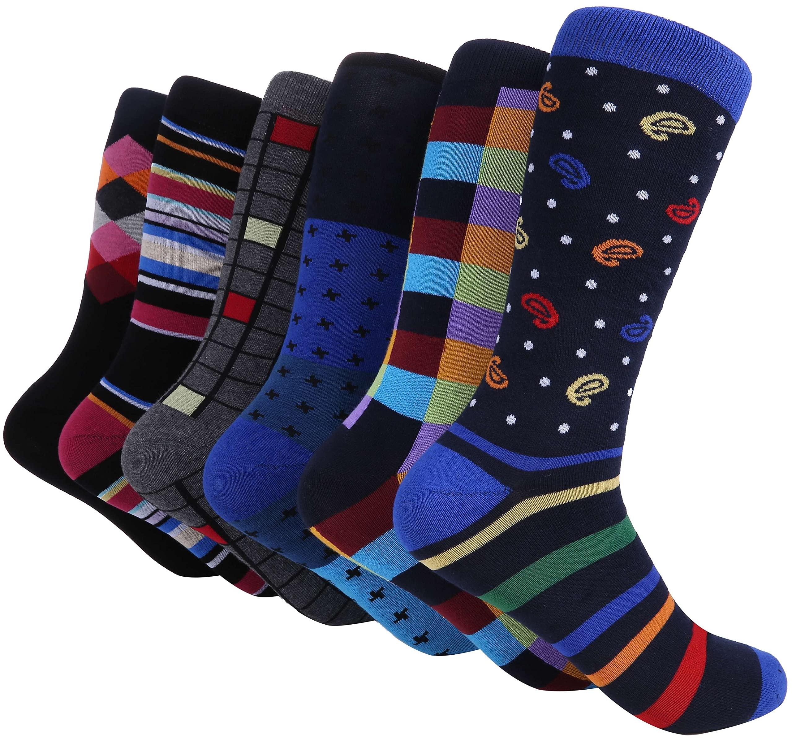 Marino Mens Dress Socks - Fun Colorful Socks for Men - Cotton Funky Socks - 6 Pack - Image 7
