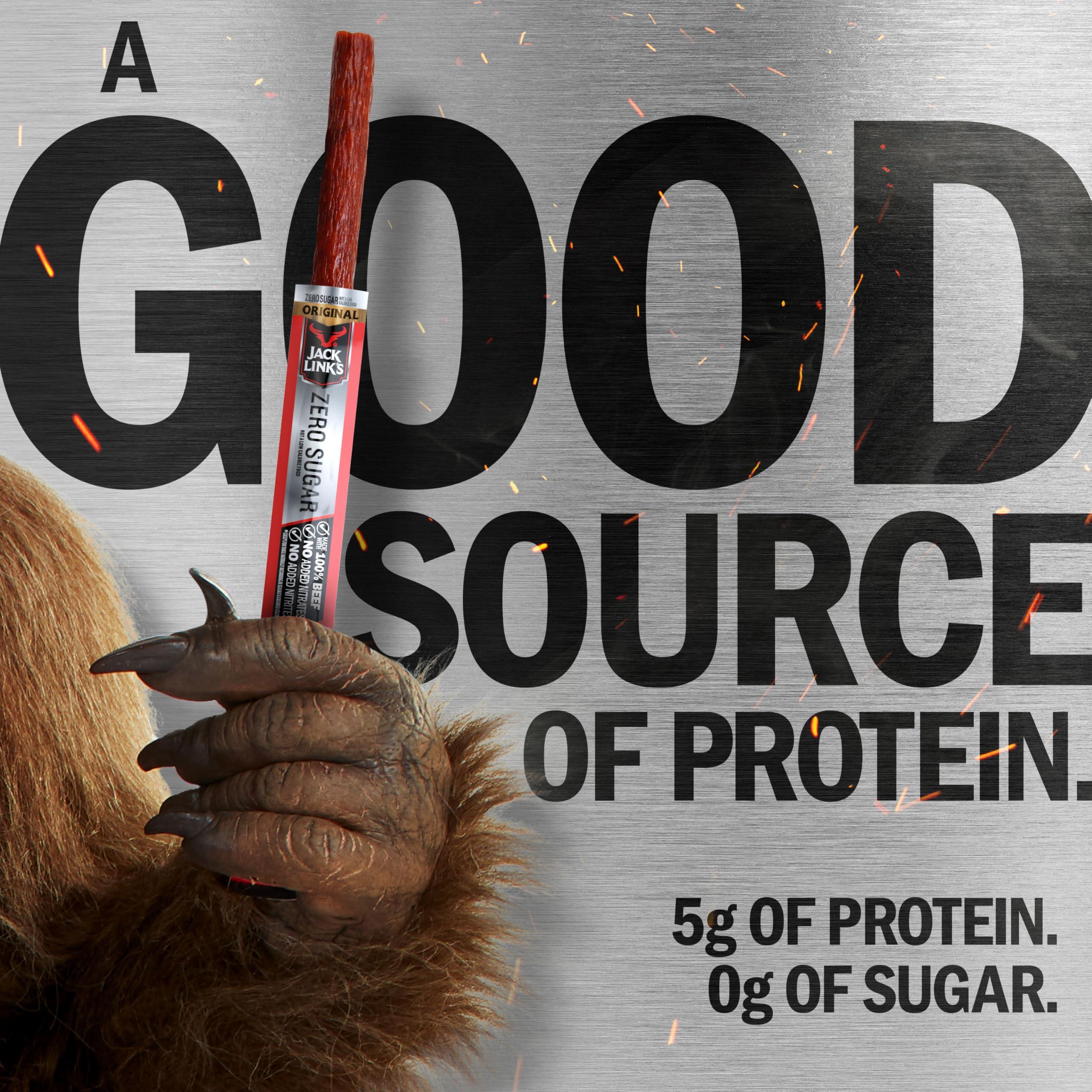 Jack Link's Beef Sticks, Original Zero Sugar - Protein Snack, Meat Stick with 5g of Protein, Meat Snack Sticks Made with 100% Beef, Keto & Paleo Diet Friendly, Individually Wrapped - 0.92 Oz. (20 Count) - Image 4