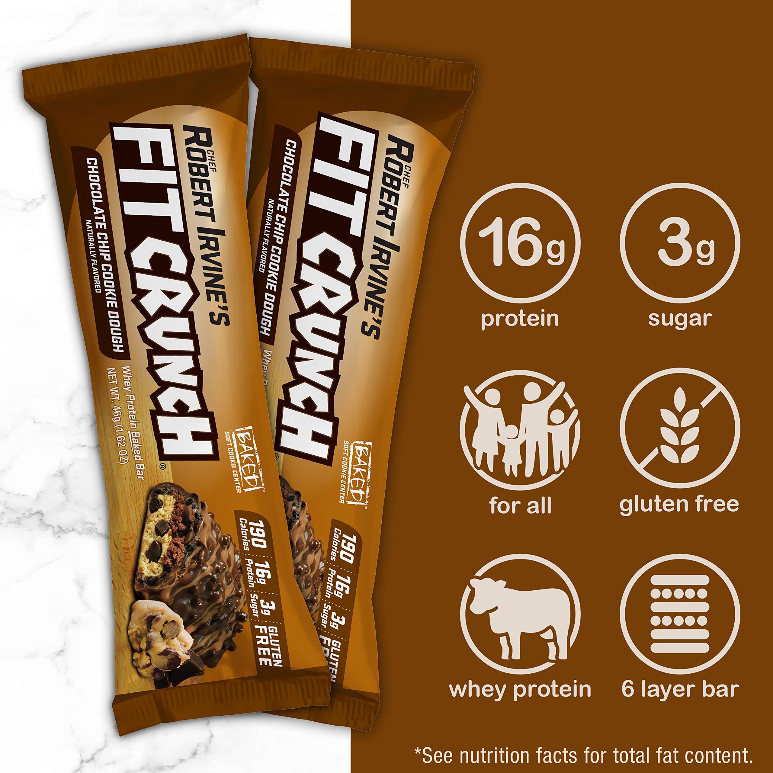 FITCRUNCH Snack Size Protein Bars, World’s Only 6-Layer Baked Bar, Just 3g of Sugar & Soft Cake Core (6 Bars, Chocolate Chip Cookie Dough) - Image 7