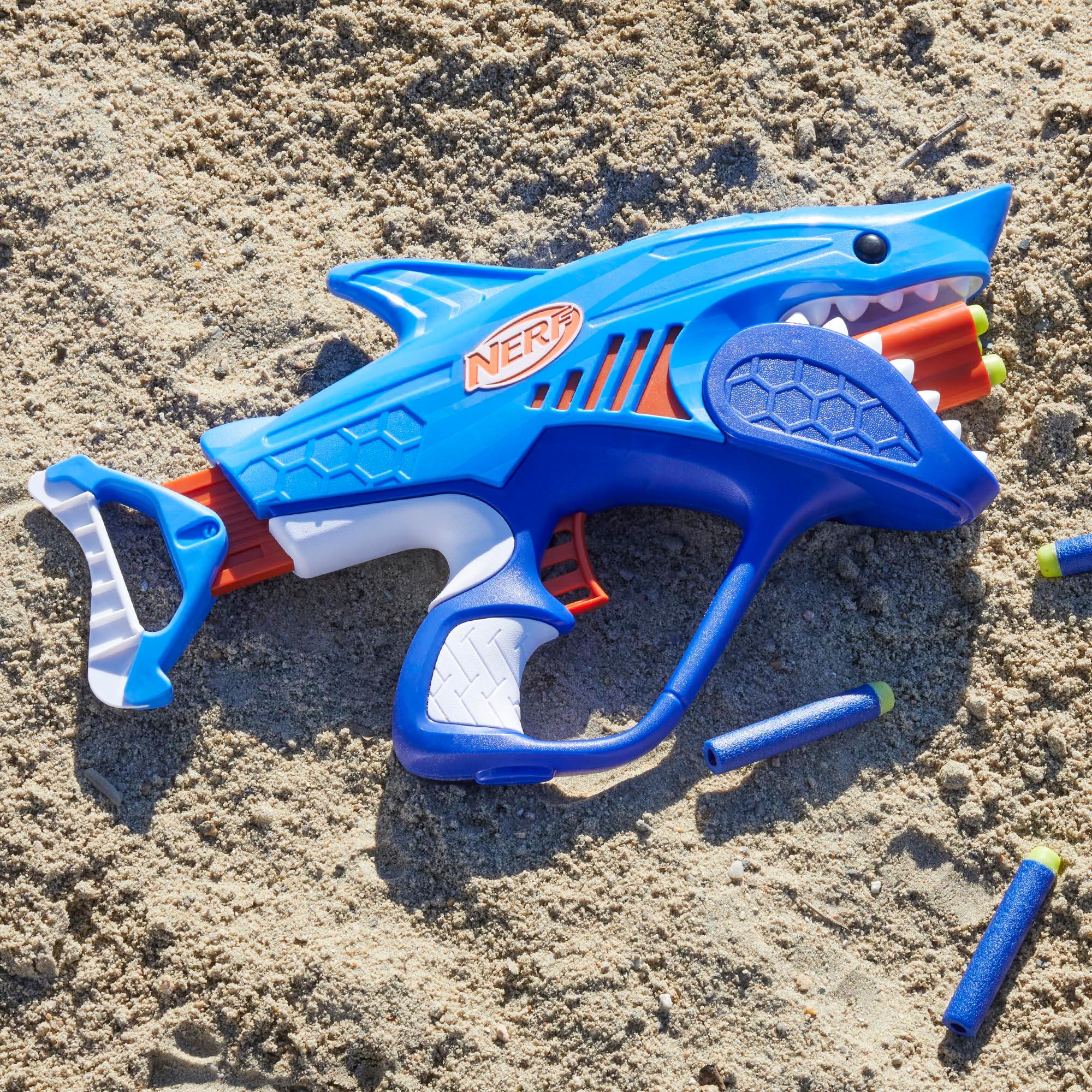 NERF Junior Wild Sharkfire, Easy Play Dart Blaster, 8 Nerf Elite Darts, Nerf Blaster Shark Toys for 6 Year Old Boys & Girls & Up, Outdoor Toys - Image 6