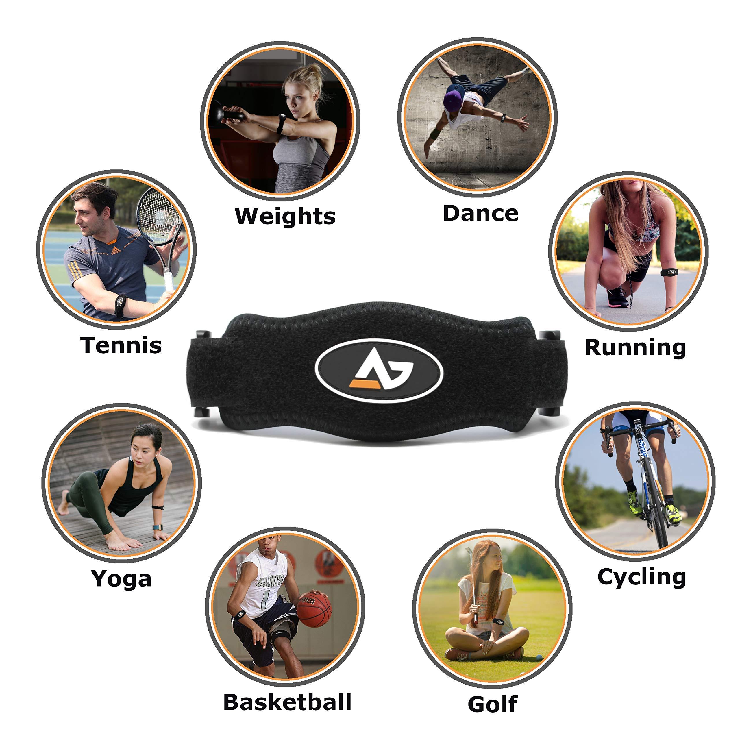 AetherGear Tennis Elbow Brace (2 pack) for Tendonitis, Forearm Brace Support Band with Compression Pad and Elbow Strap Wrap for Tennis and Golfer's Elbow and Bursitis for Women and Men - Image 2