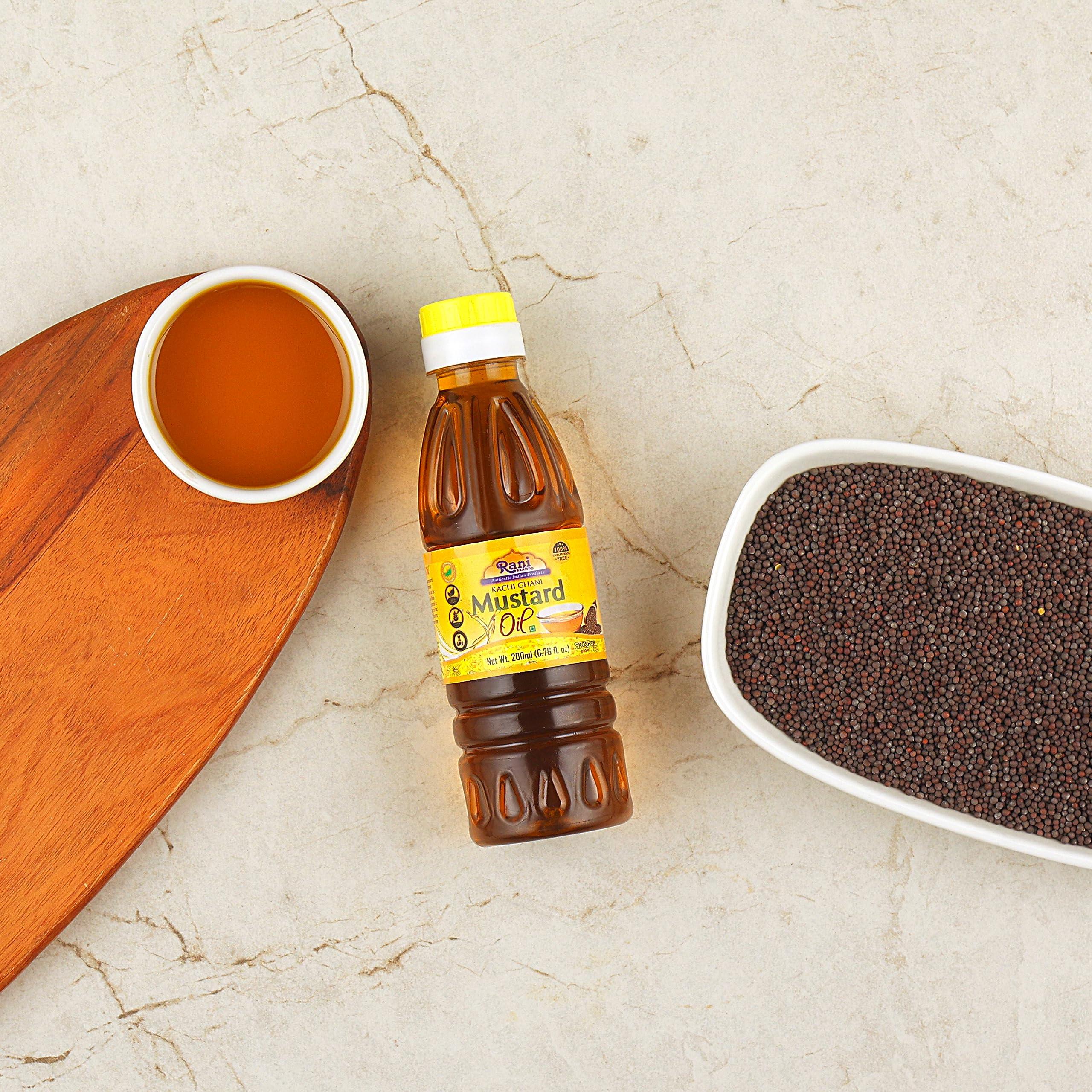 Rani Mustard Oil (Kachi Ghani) 6.76 Ounce (200ml) NON-GMO | Gluten Free | Vegan | 100% Natural | Kosher - Image 2