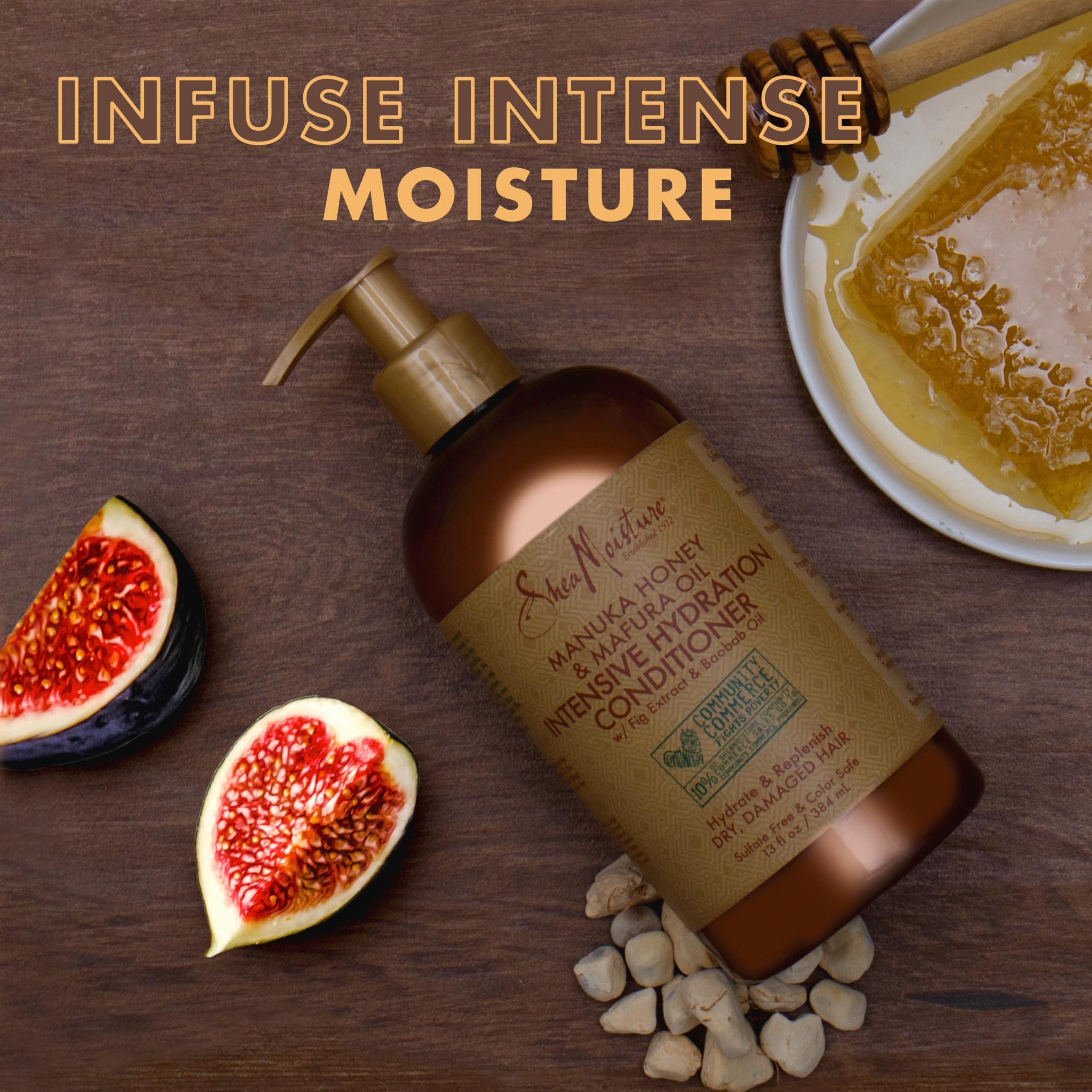 SheaMoisture Conditioner Intensive Hydration for Dry, Damaged Hair Manuka Honey and Mafura Oil to Nourish and Soften Hair 13 oz - Image 3