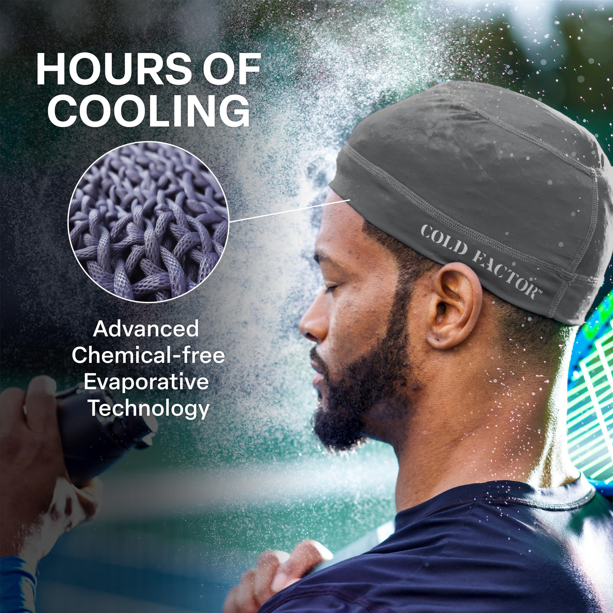 COLD FACTOR Instant Cooling Skull Cap and Helmet Liner 2 Pack | UPF 50+ | Chemical-Free Evaporative Cooling | Lasts 2+ Hours - Image 4