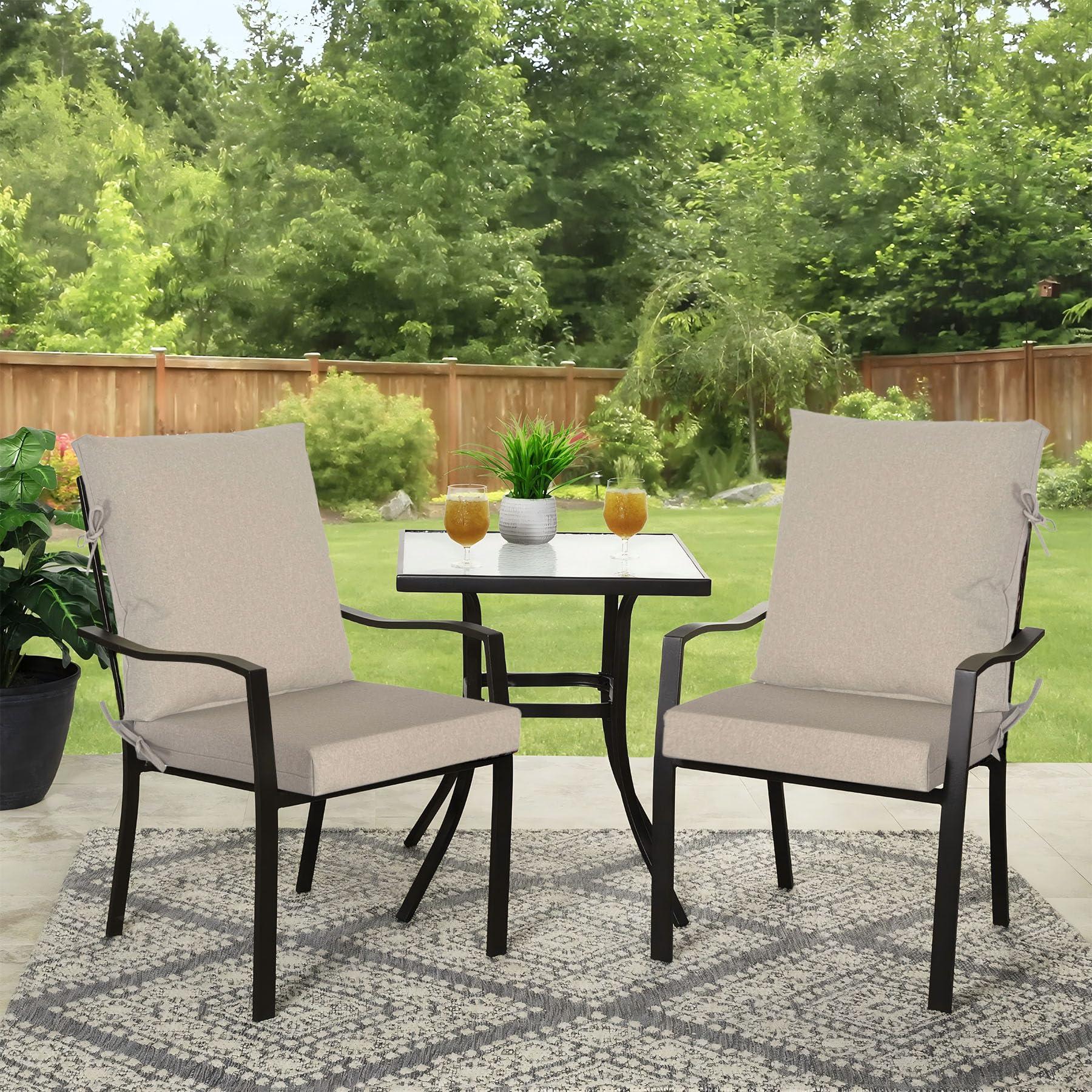 COZYVIDA 20"x42" Outdoor Dining Chair Cushion Set of 1 Resilient Foam Filling Water-Proof Stain-Resistant UV Resistant Weather Resistant Patio Cushions Riverbed - Image 2