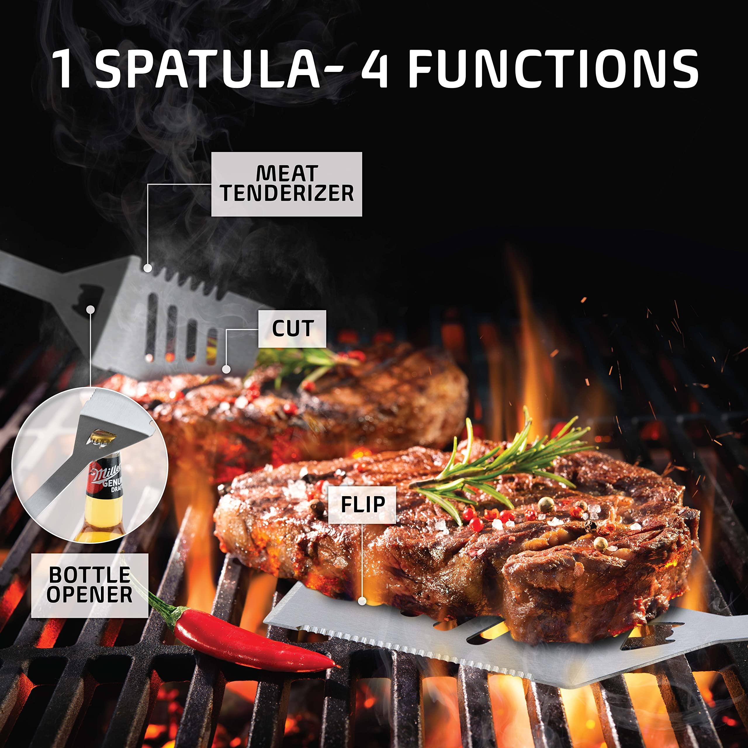Kaluns Grilling Accessories, Dad Gifts for Fathers Day Grilling Gifts, Heavy Duty Stainless Steel BBQ Grill Tools Set for Outdoor Grill with Aluminum Case and Apron, Dad Birthday Gifts for Men Husband - Image 7