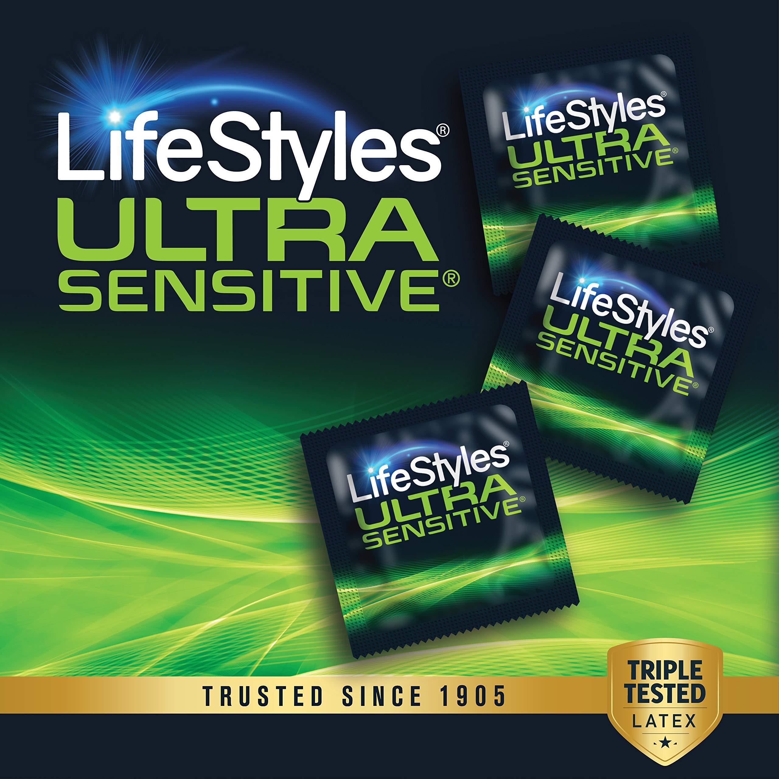 LifeStyles Ultra Sensitive Natural Feeling Lubricated Latex Condoms, 40 Count - Image 3