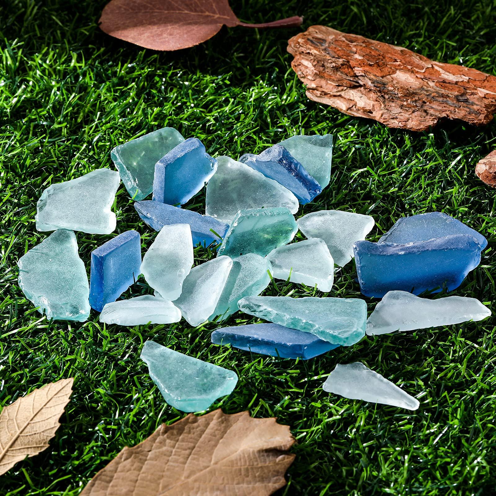 Jetec Sea Glass for Crafts Seaglass Pieces Decor Flat Frosted Sea Glass Vase Filler Crushed for Beach Wedding Party Decor Home Aquarium DIY Art Craft Supplies(Blue, White, Green) - Image 5